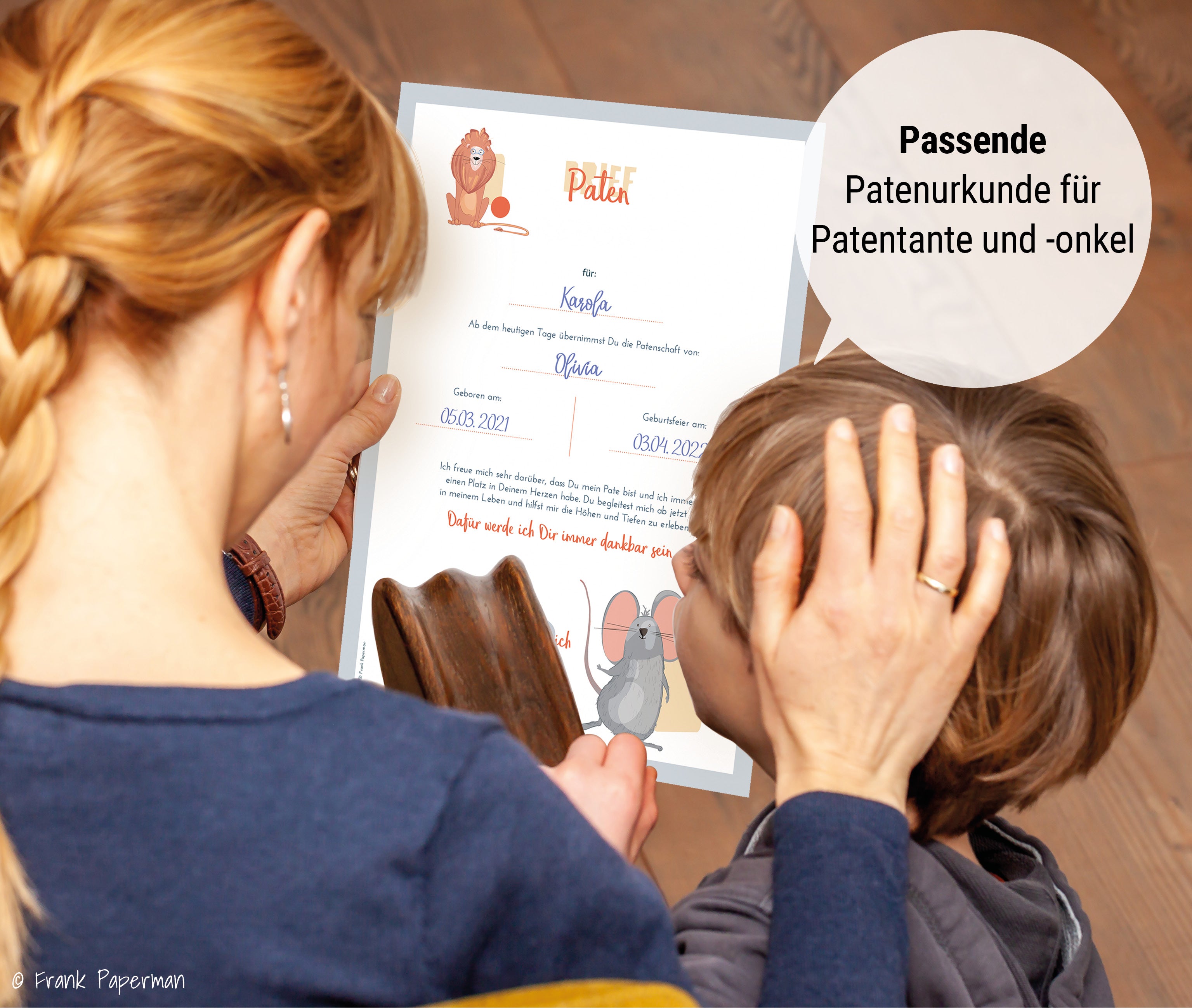 Patenbrief für Taufpaten  – Verspielt