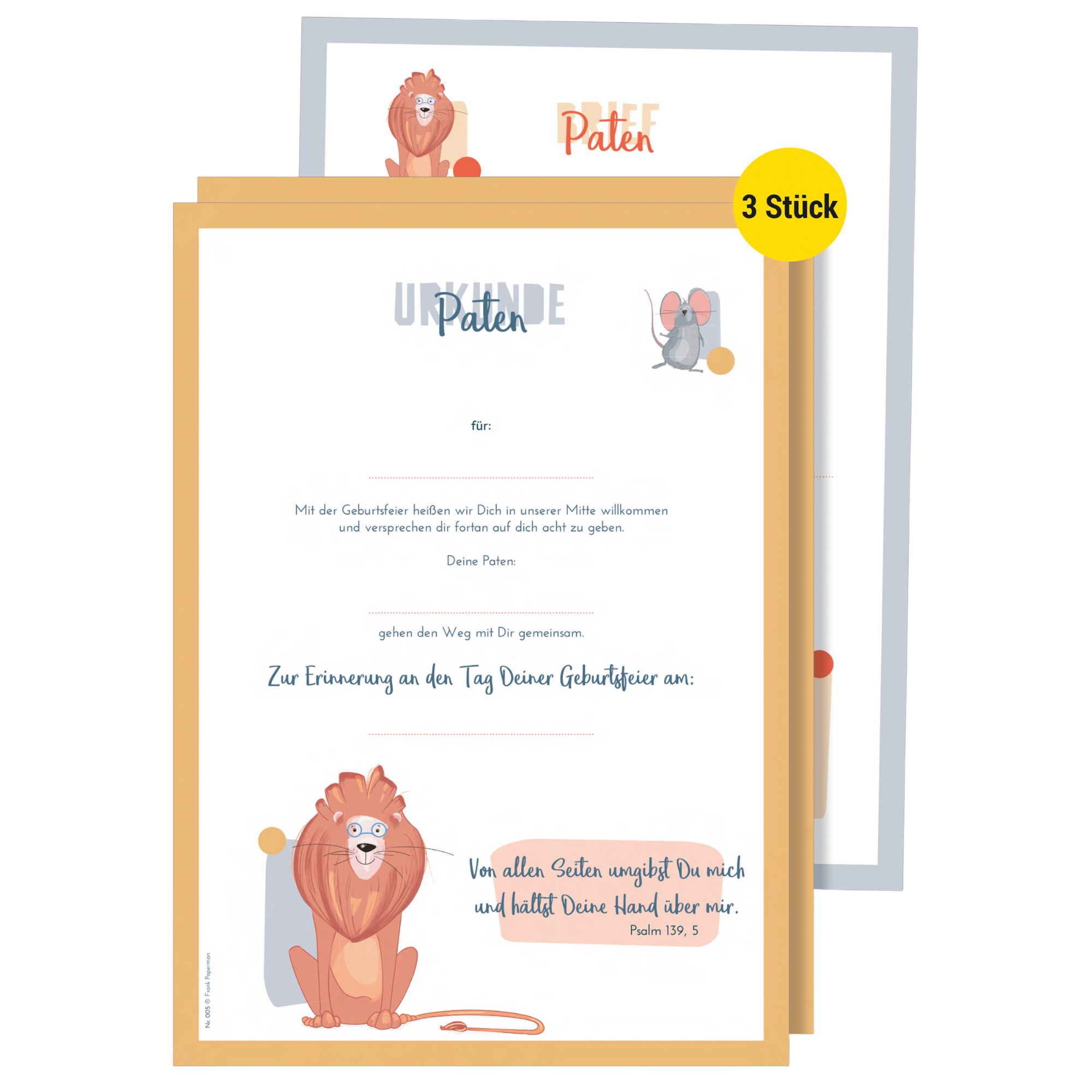 Patenbrief für Taufpaten  – Verspielt