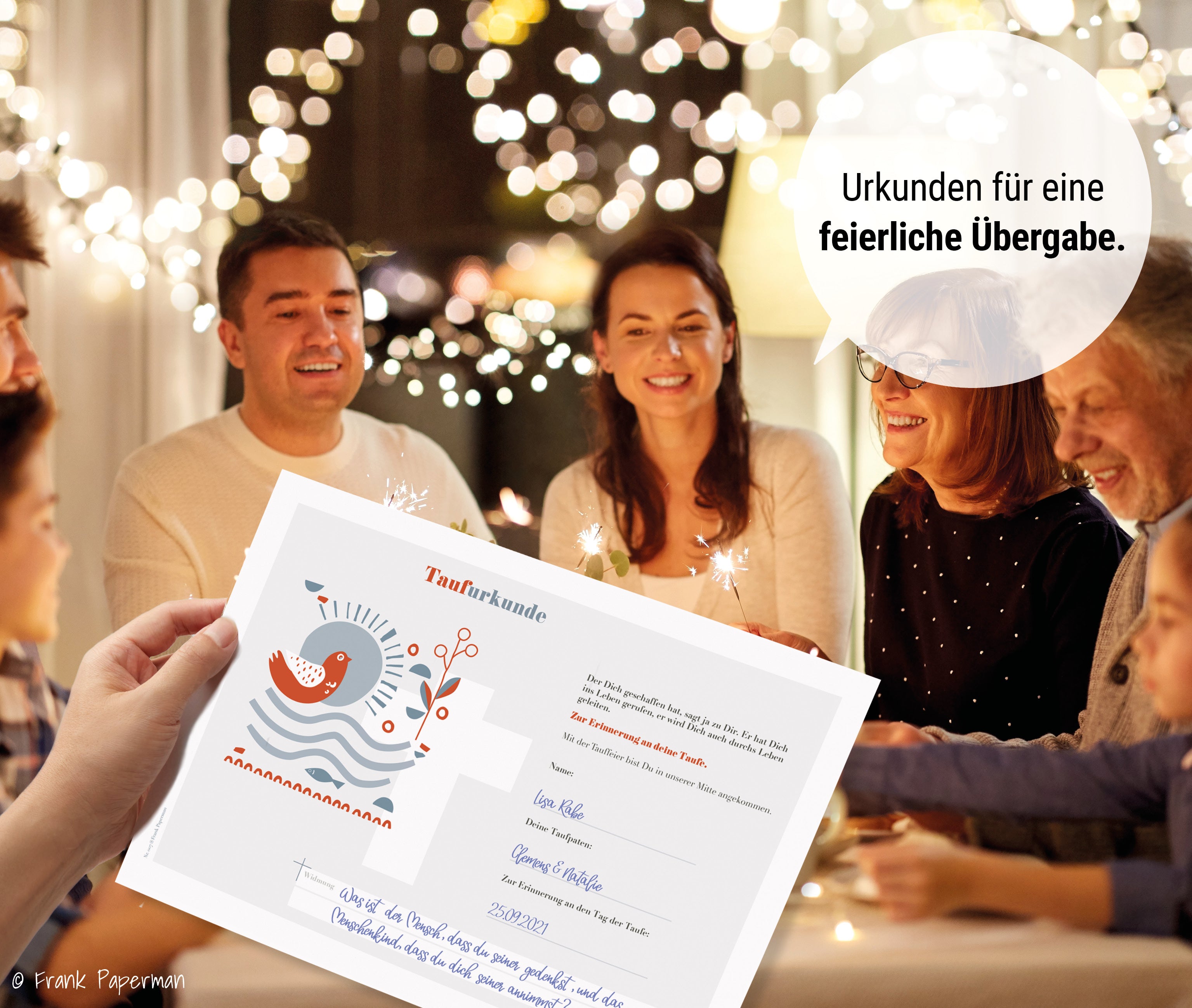 Patenbrief für Taufpaten  – Christlich modern