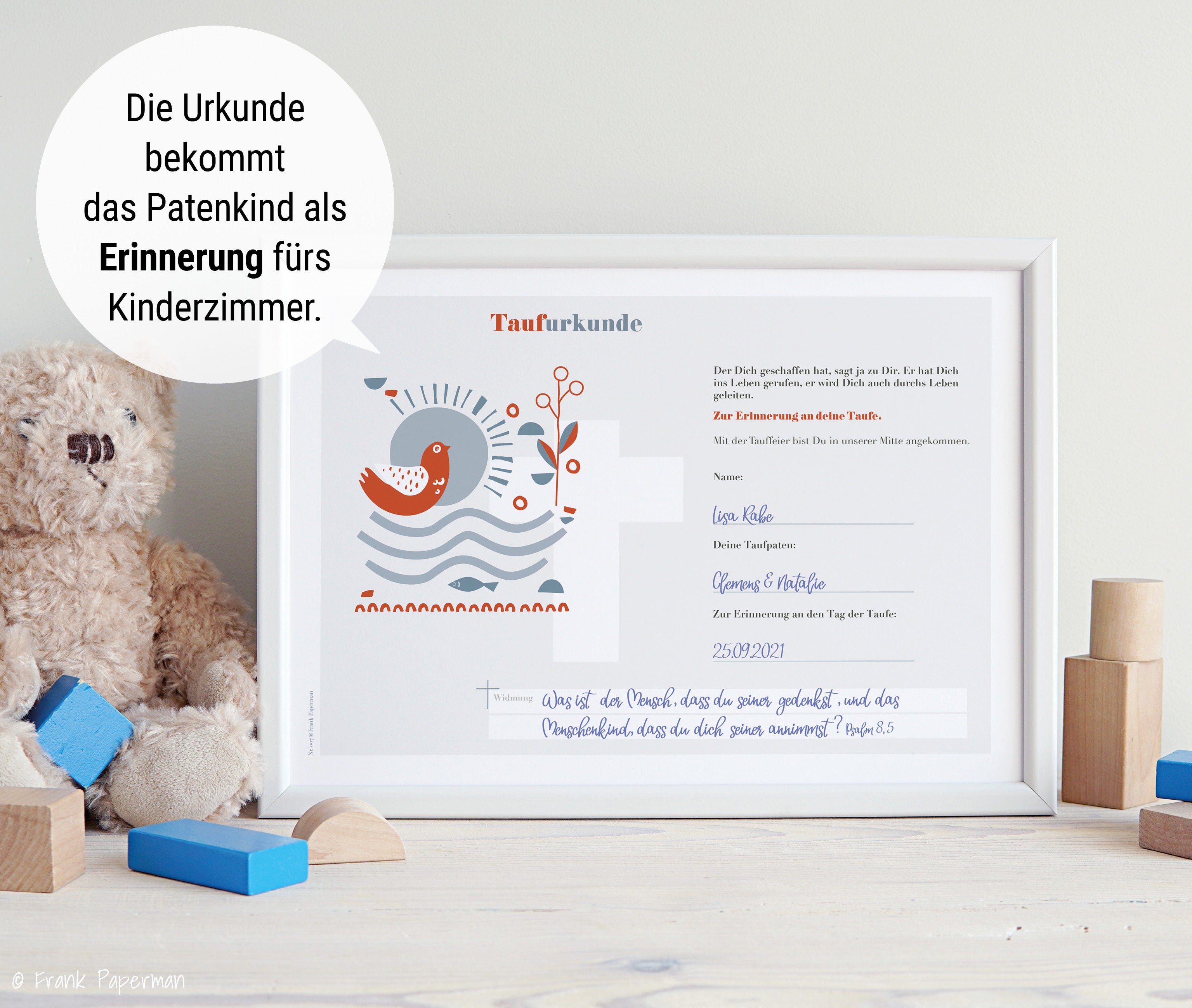 Patenbrief für Taufpaten  – Christlich modern