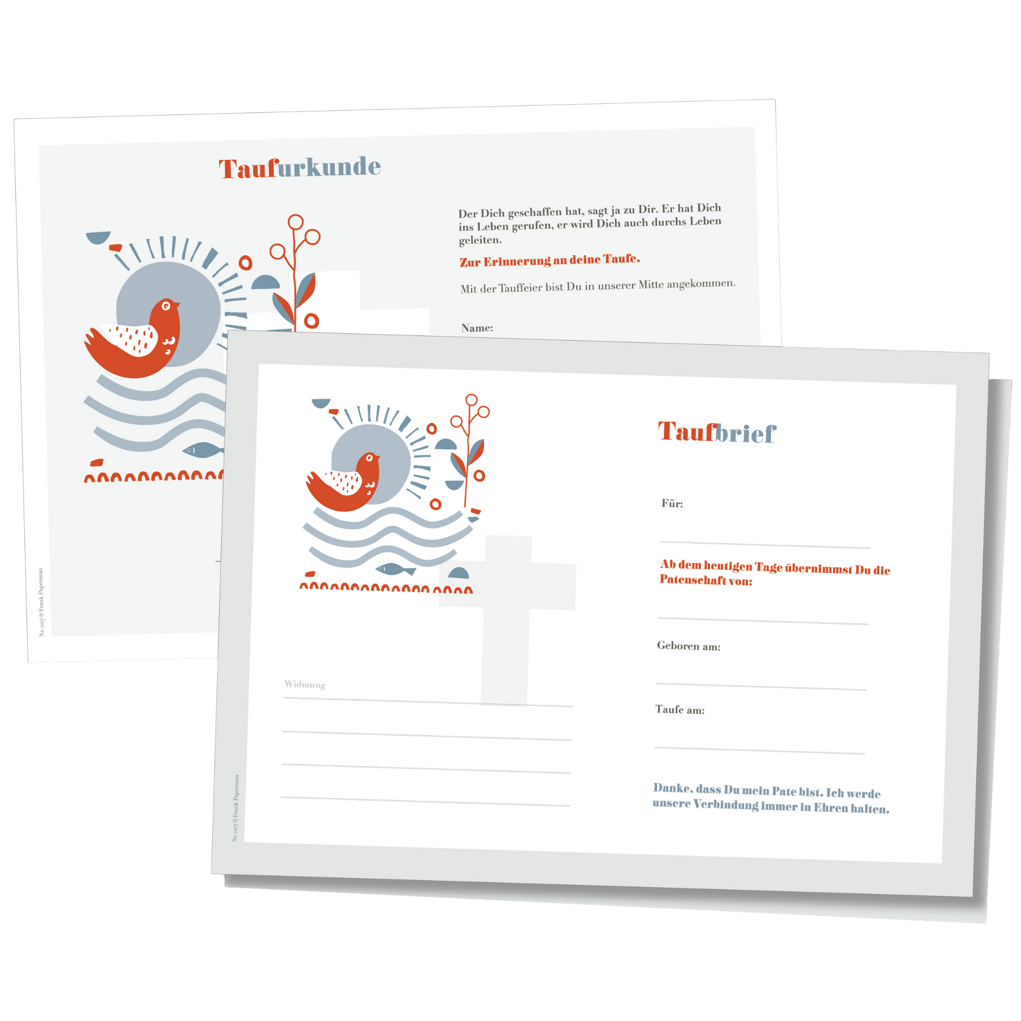 Patenbrief für Taufpaten  – Christlich modern