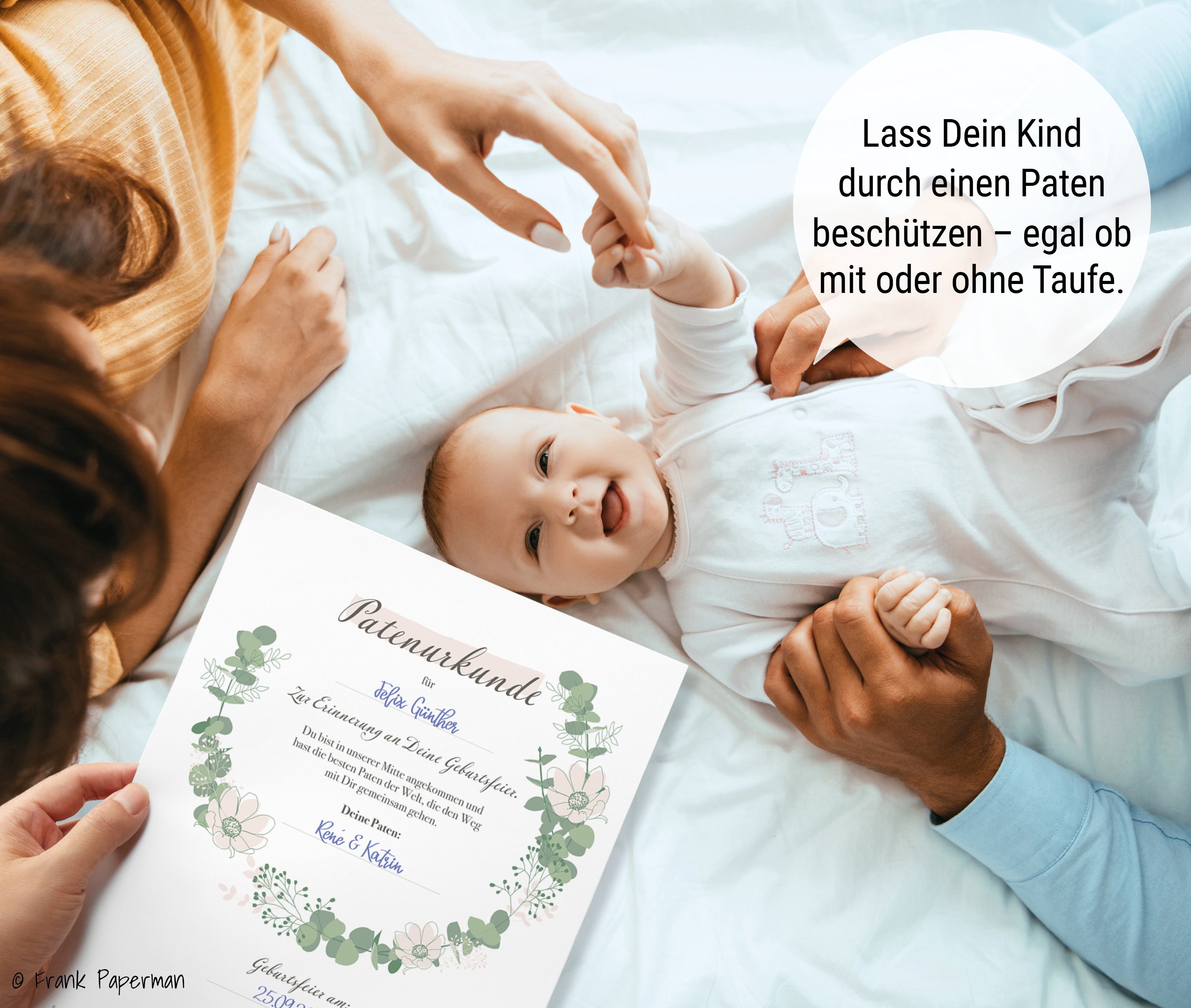 Patenbrief für Taufpaten  – Floral