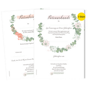 Patenbrief für Taufpaten  – Floral