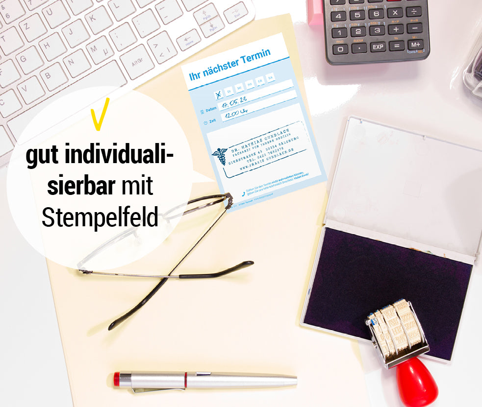 Terminzettel Praxis – 1 Termin