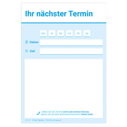 Terminzettel Praxis – 1 Termin