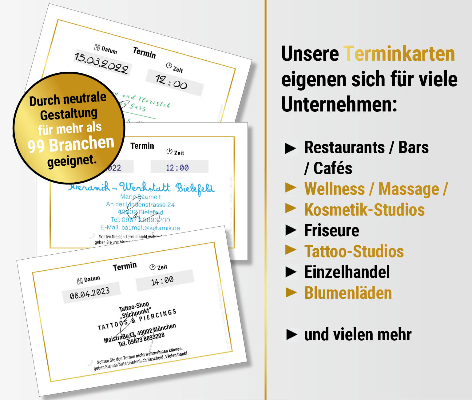 Terminkarte – Gold 1 Termin
