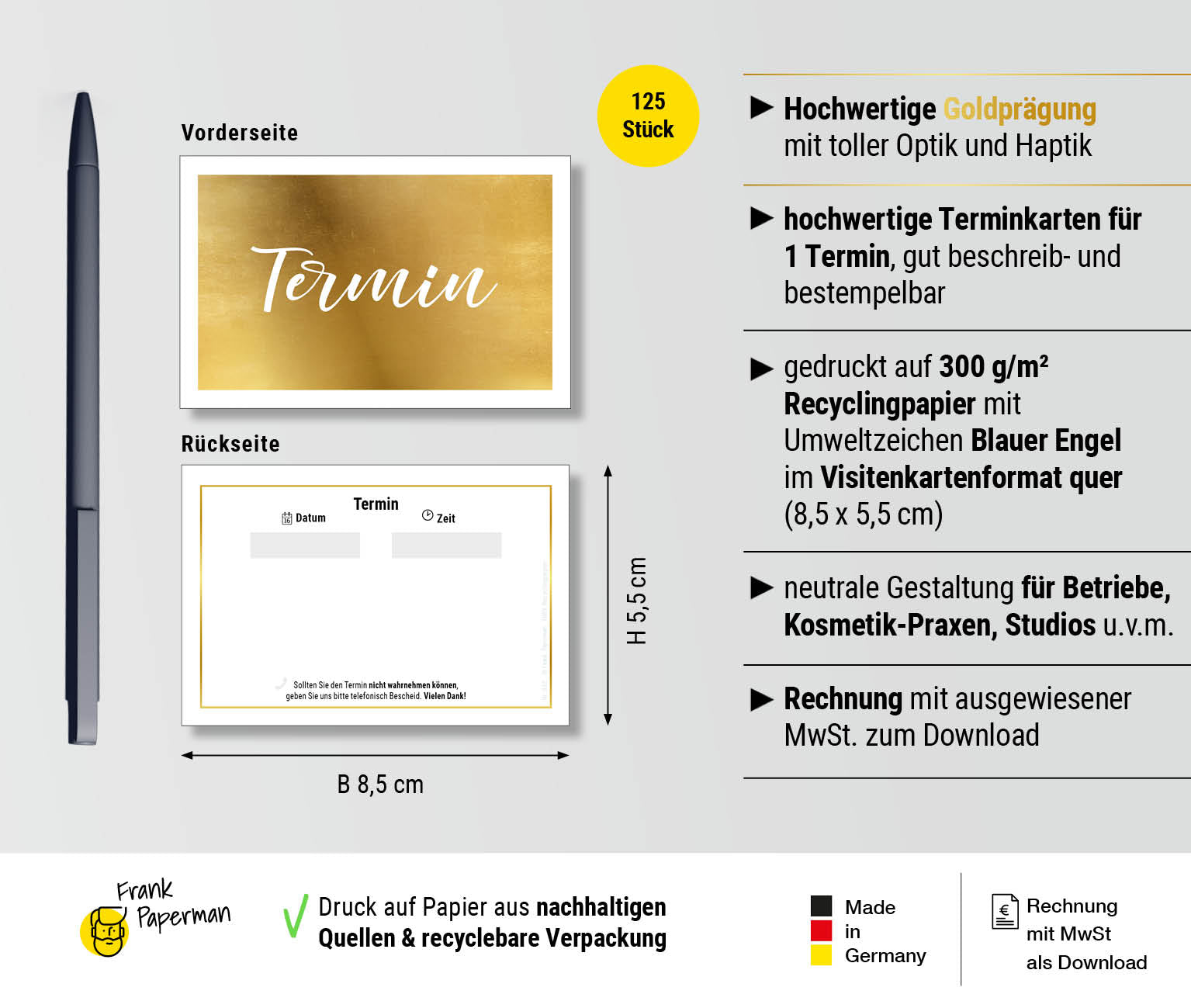 Terminkarte – Gold 1 Termin
