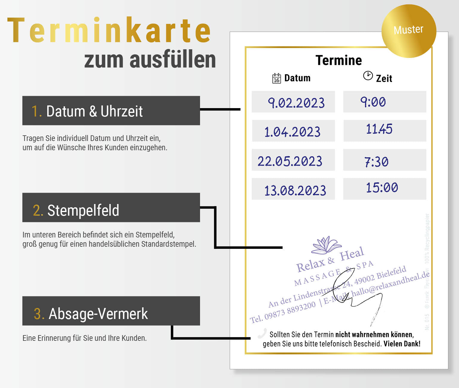 Terminkarte – Gold 4 Termine