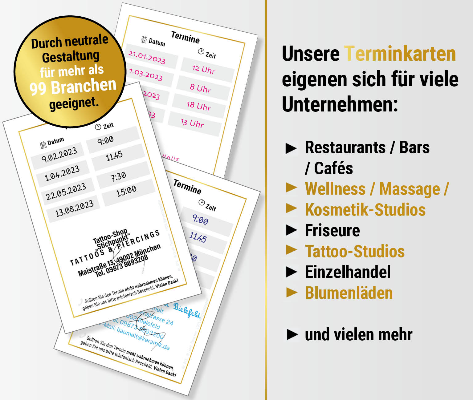 Terminkarte – Gold 4 Termine