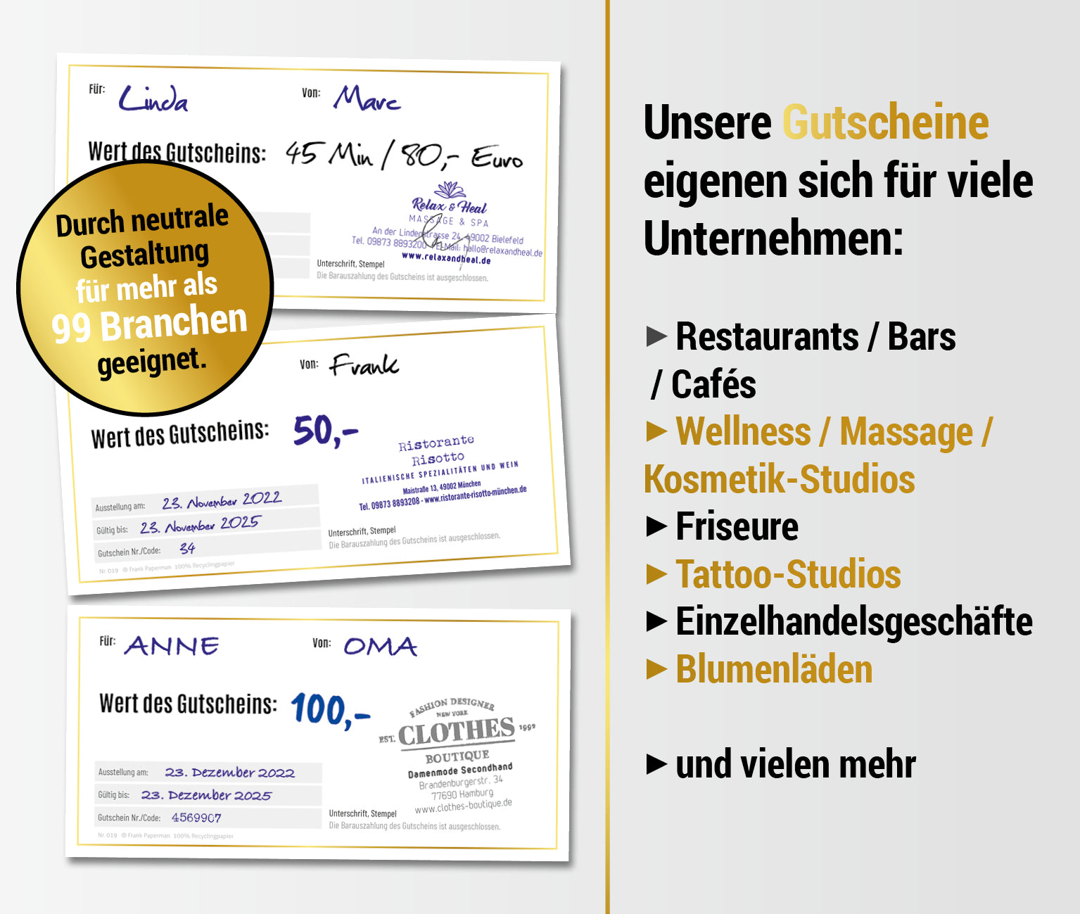 Geschenk Gutschein – Gold
