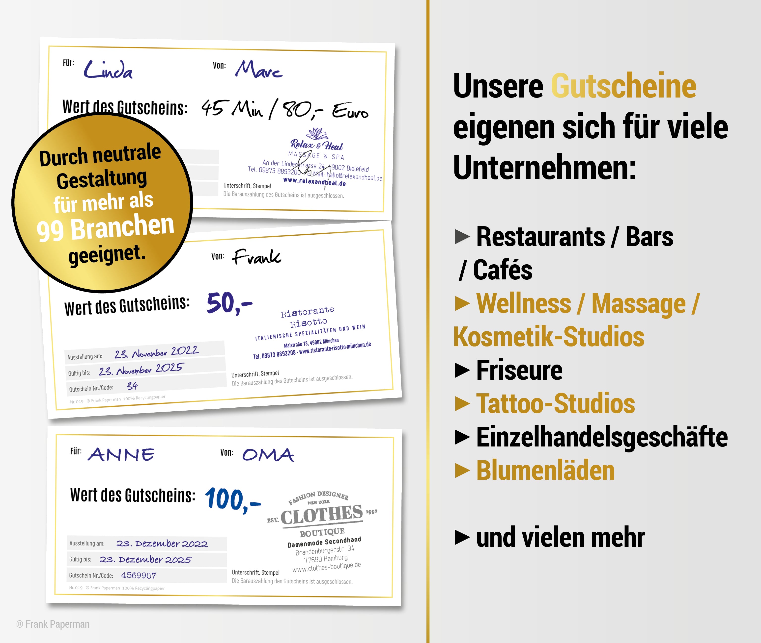 Geschenk Gutschein – Gold