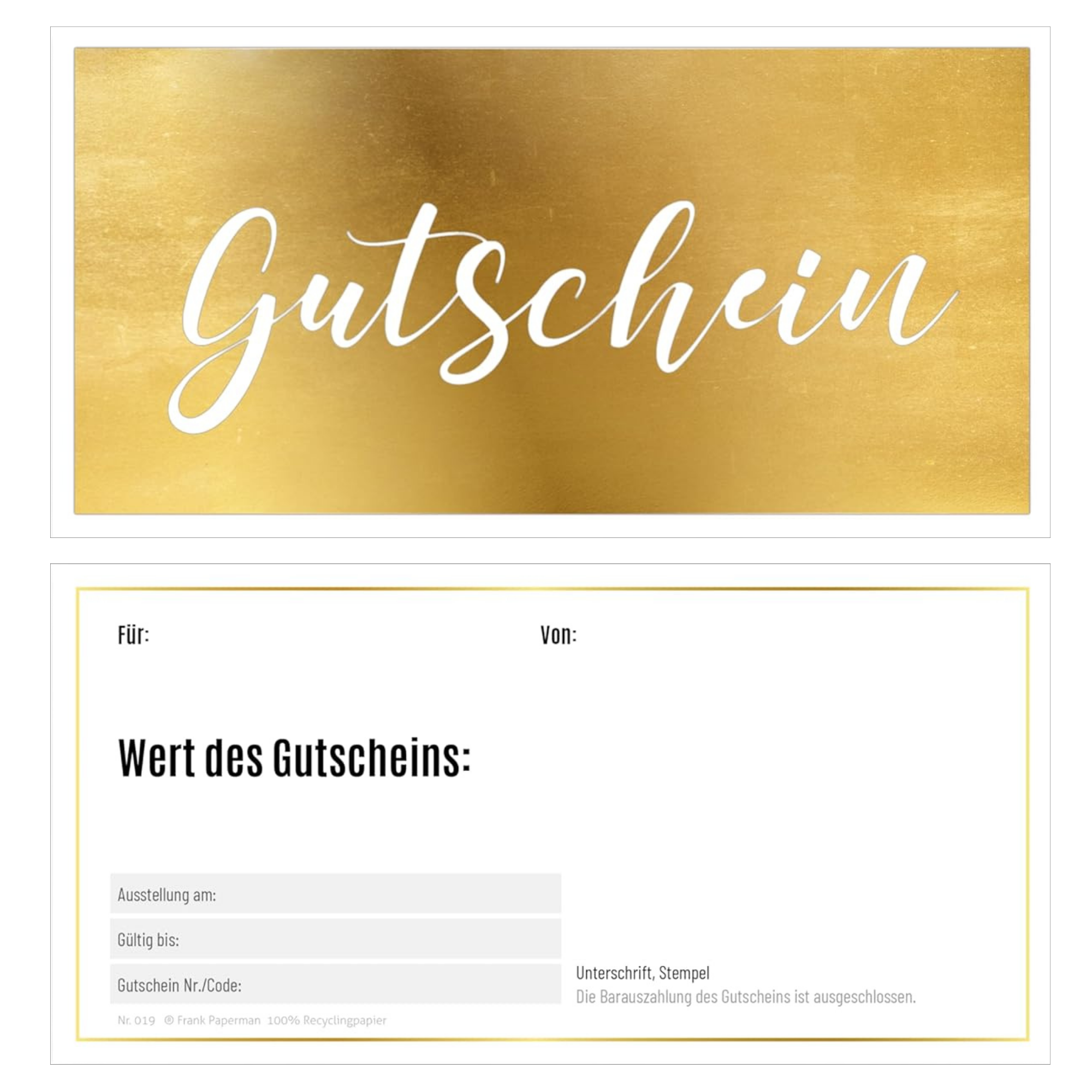 Geschenk Gutschein – Gold
