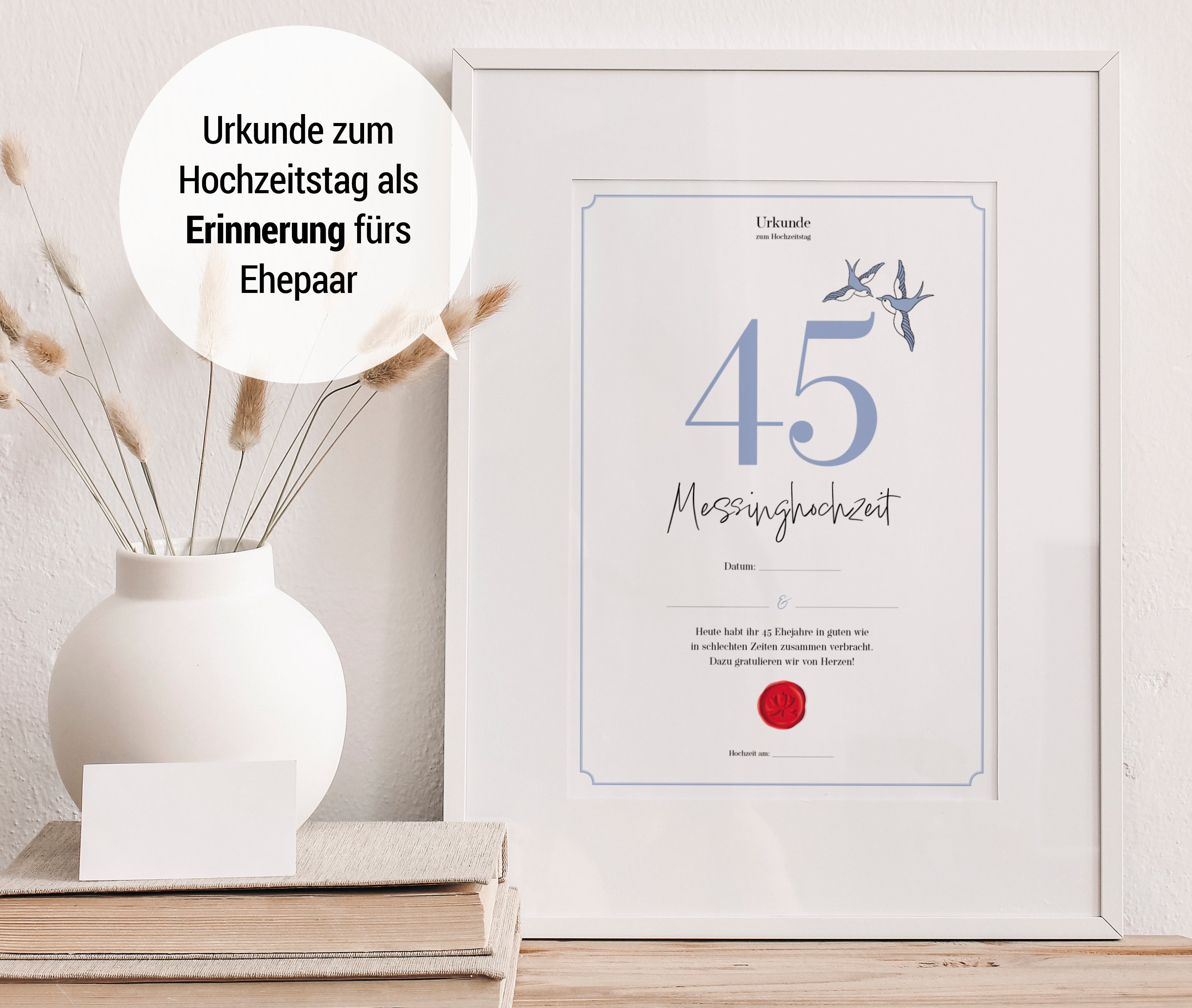 Hochzeitstagsurkunde  – Klassisch