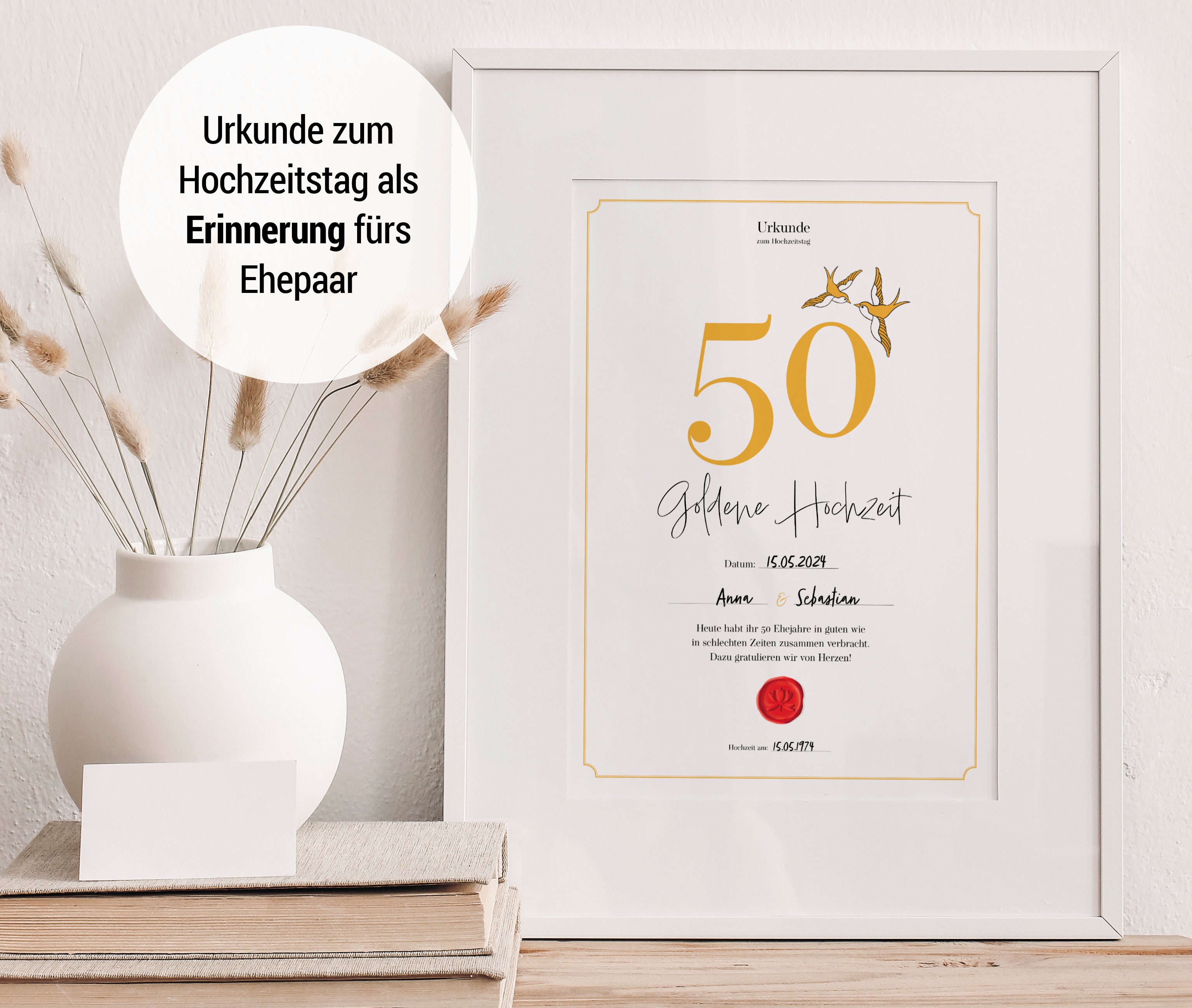Hochzeitstagsurkunde  – Klassisch