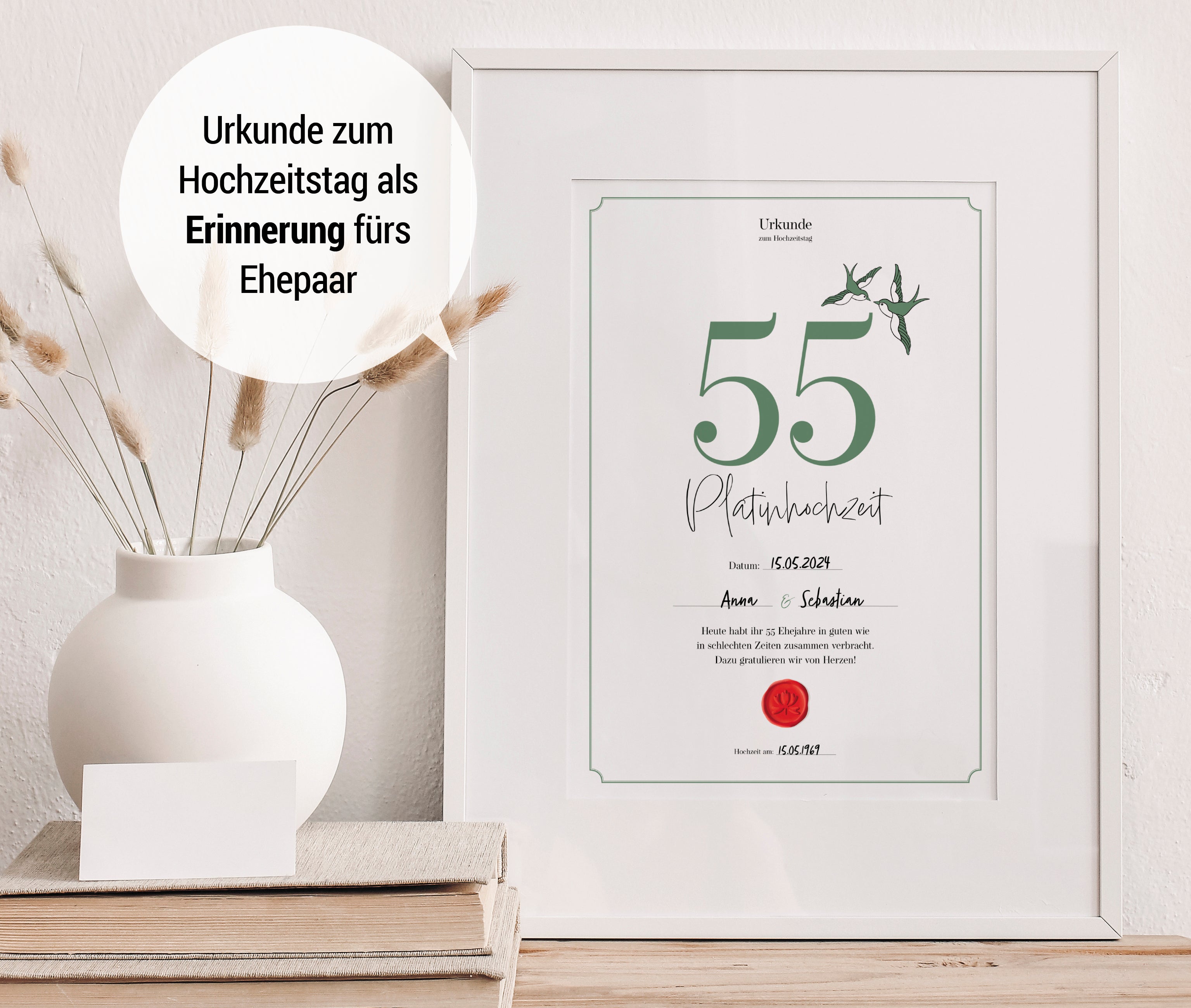 Hochzeitstagsurkunde  – Klassisch