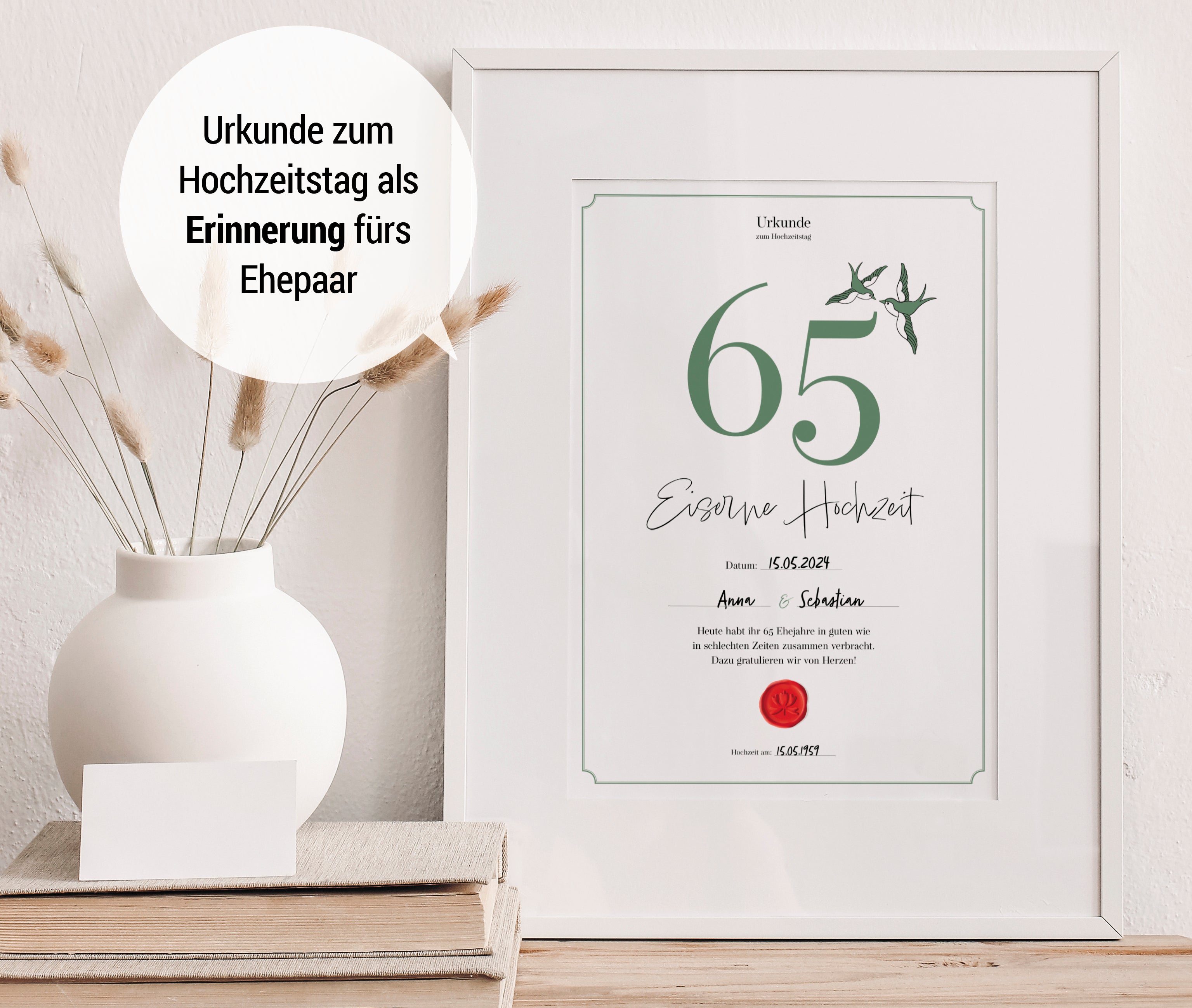 Hochzeitstagsurkunde  – Klassisch