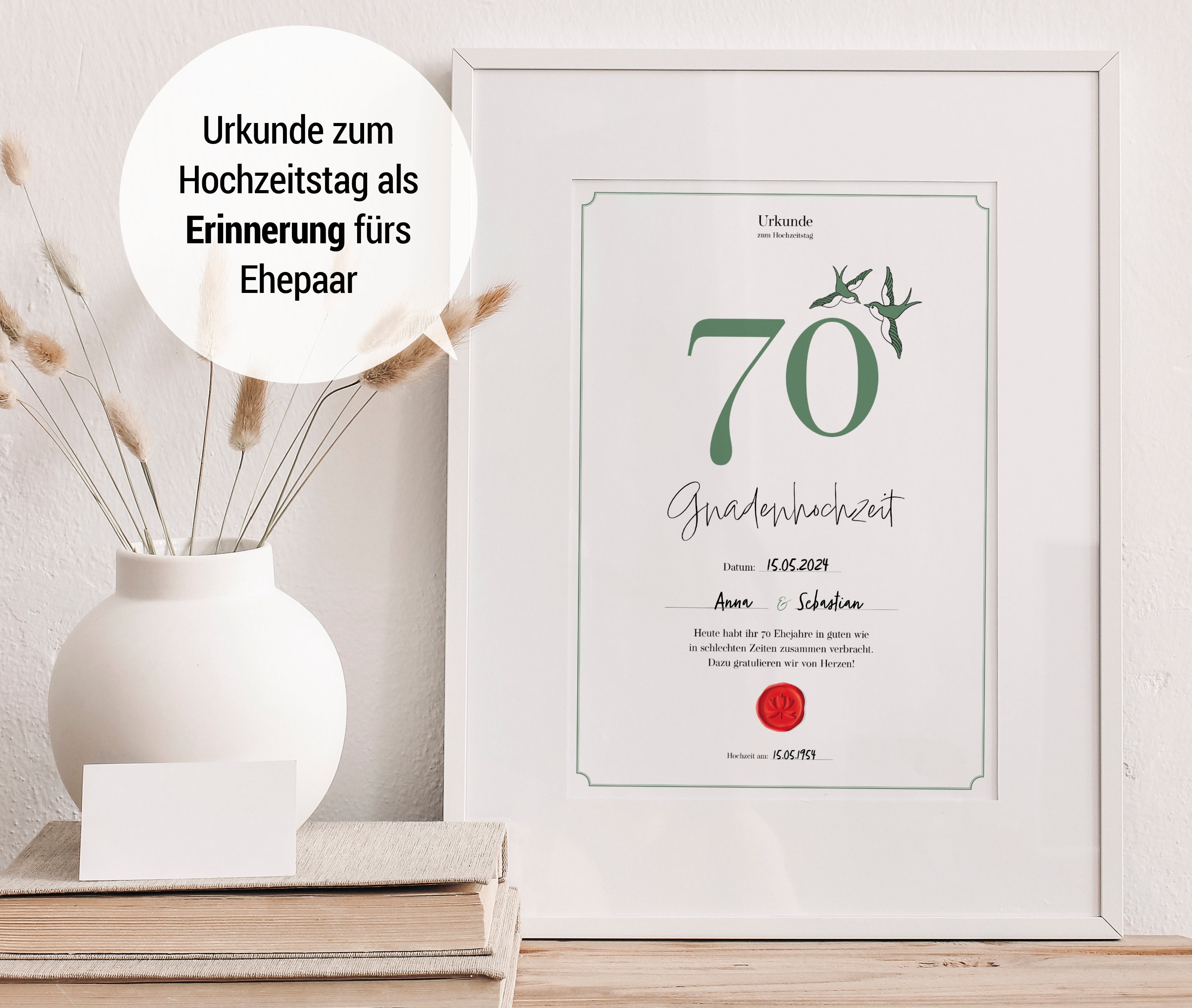 Hochzeitstagsurkunde  – Klassisch