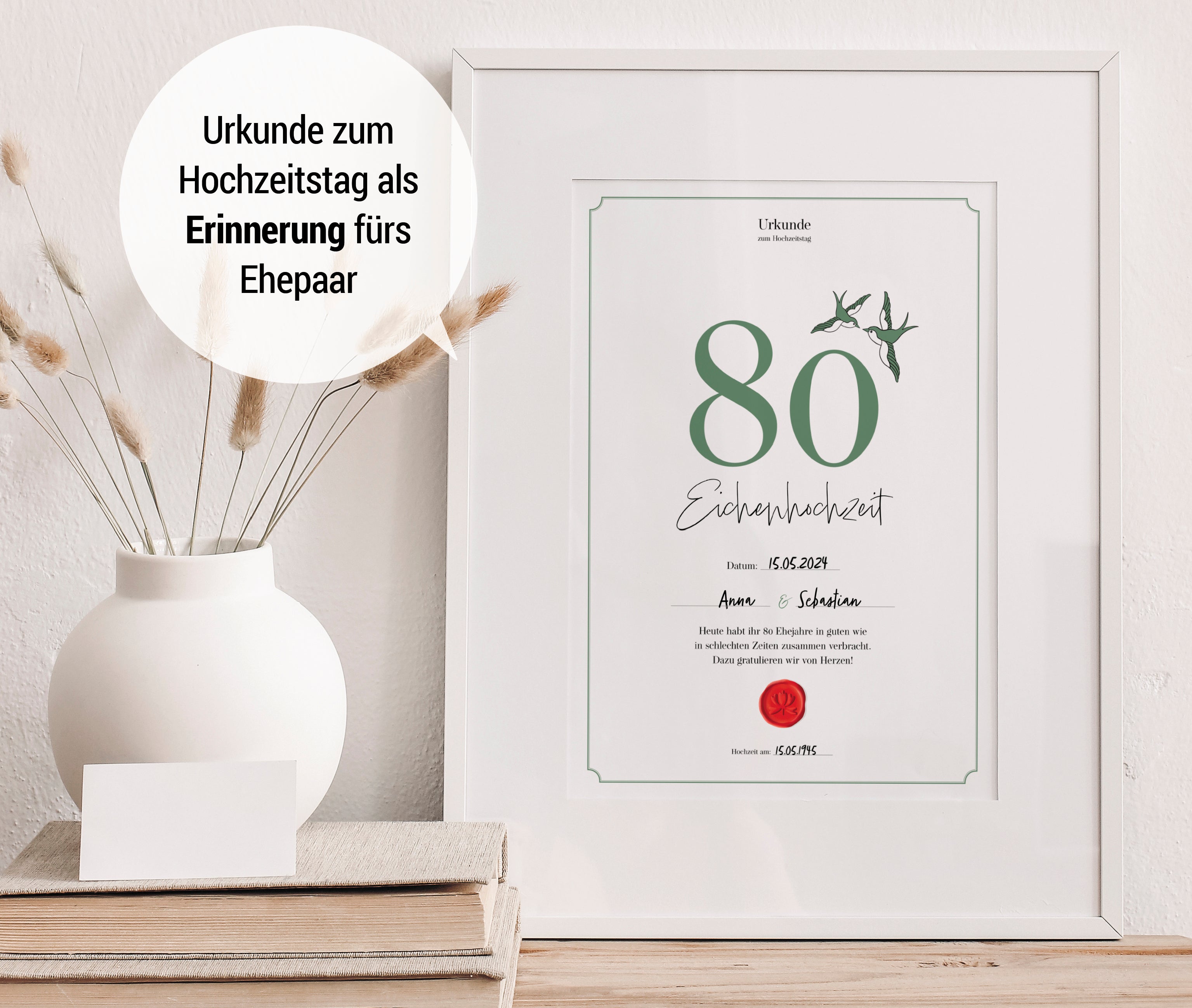 Hochzeitstagsurkunde  – Klassisch