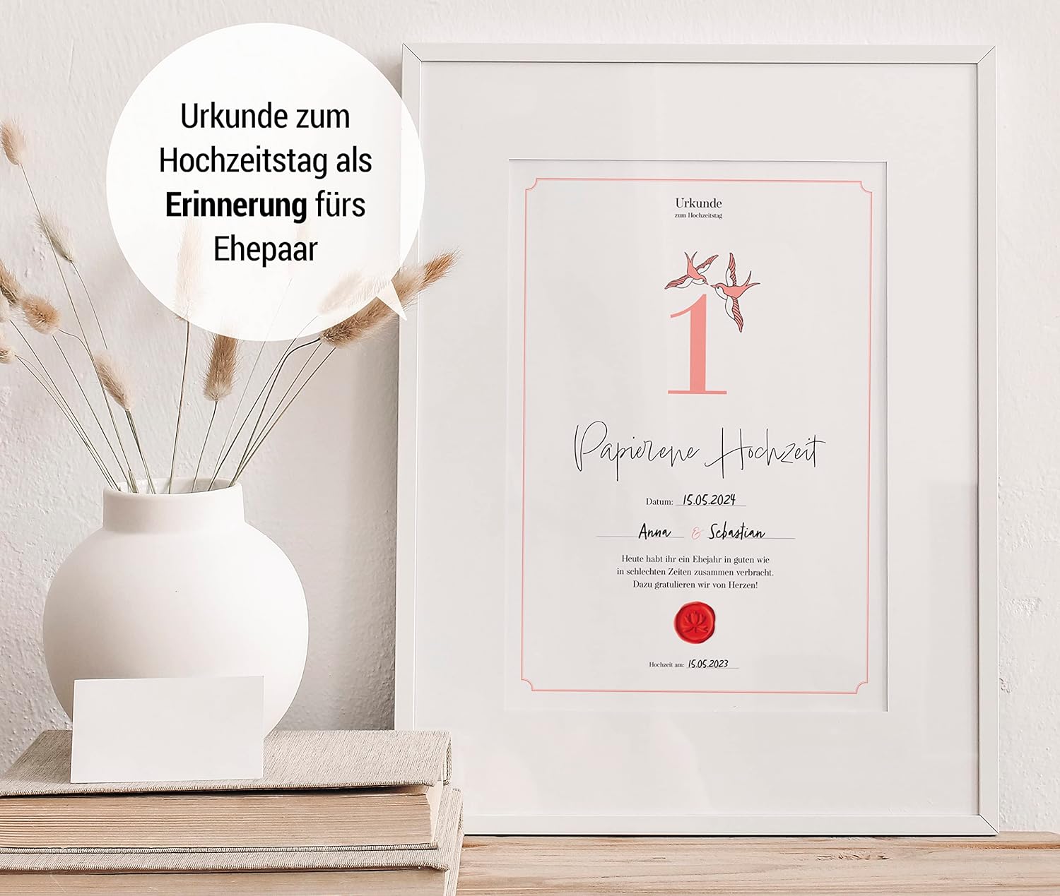 Hochzeitstagsurkunde  – Klassisch