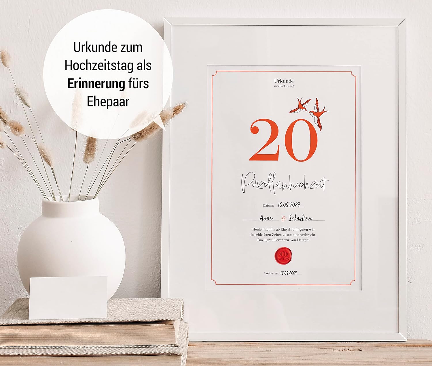 Hochzeitstagsurkunde  – Klassisch