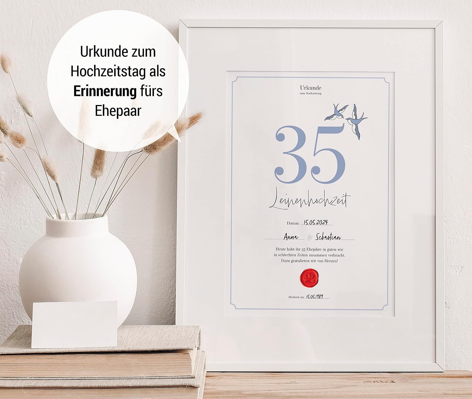 Hochzeitstagsurkunde  – Klassisch