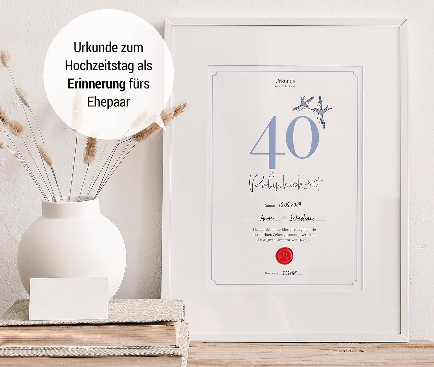Hochzeitstagsurkunde  – Klassisch