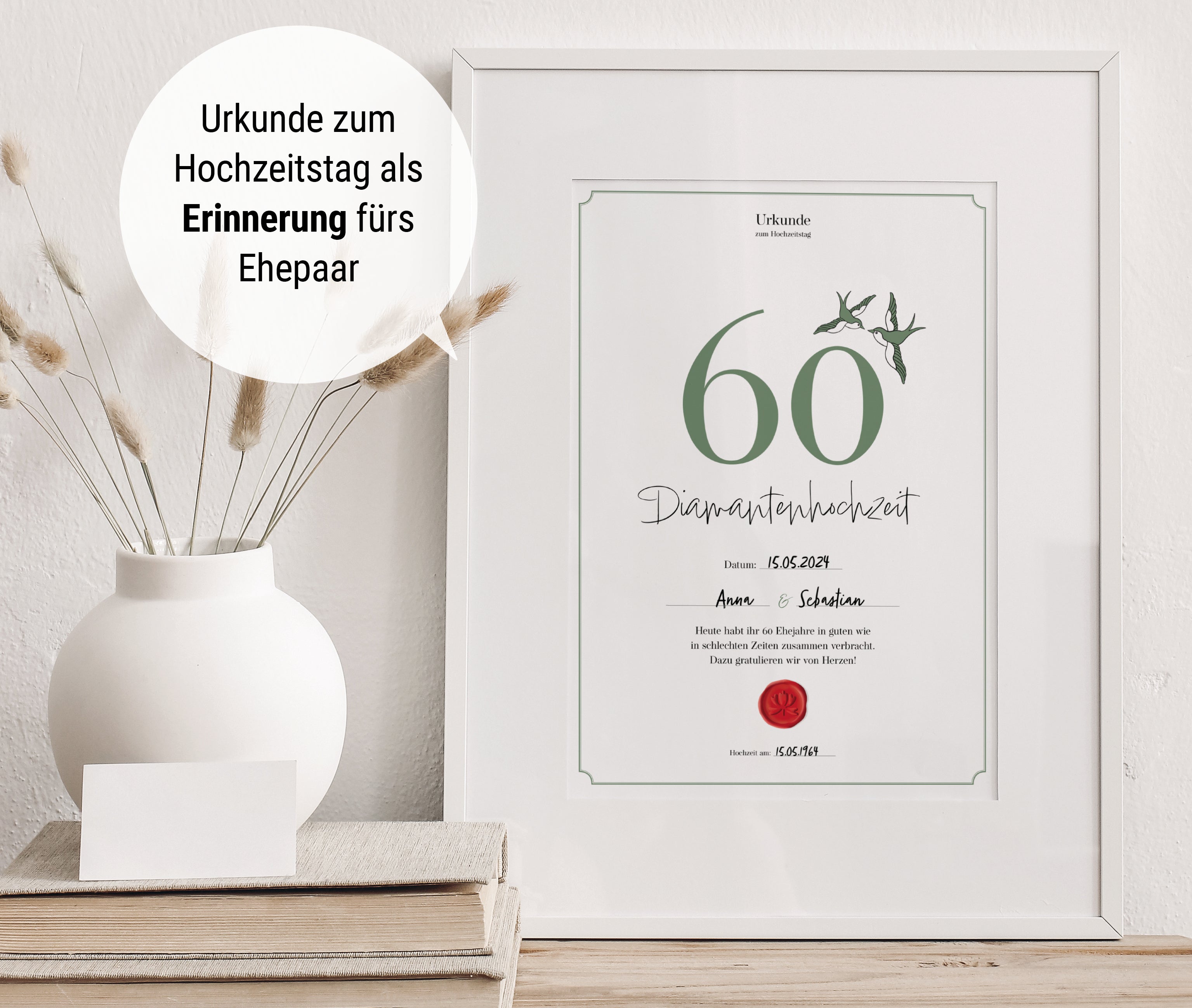 Hochzeitstagsurkunde  – Klassisch