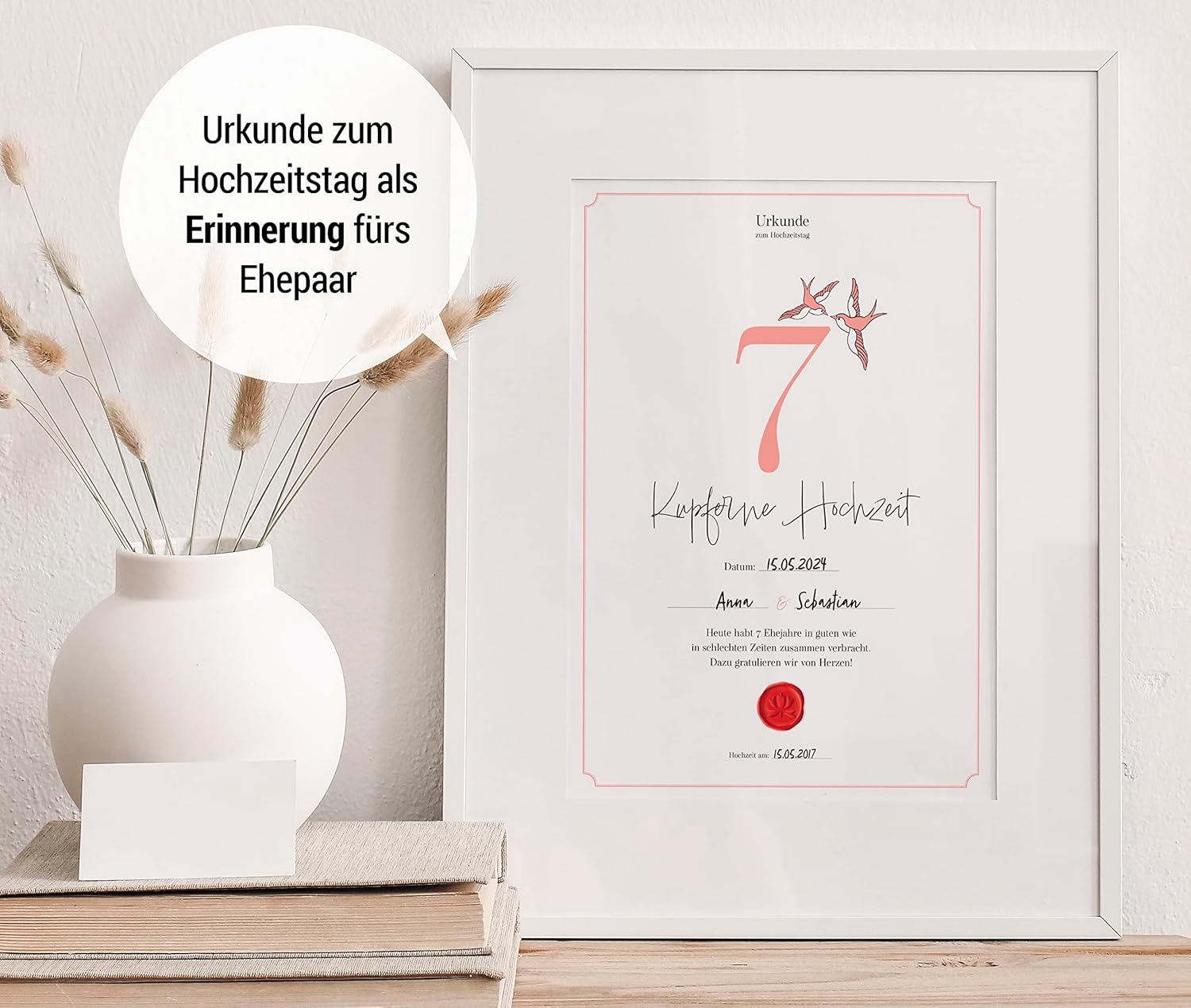 Hochzeitstagsurkunde  – Klassisch