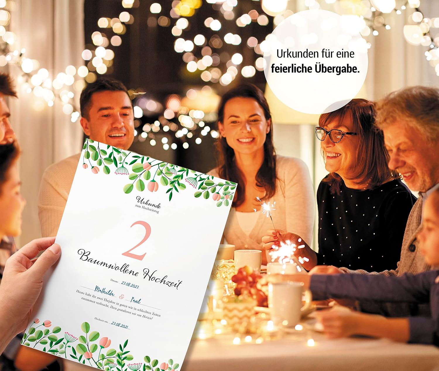 Hochzeitstagsurkunde – Floral