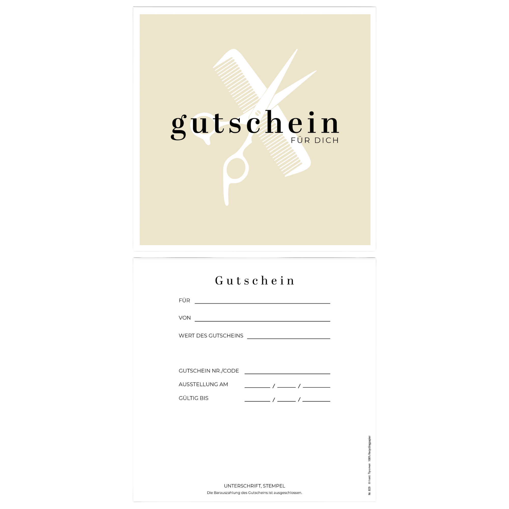 Gutschein für Kunden – Friseur