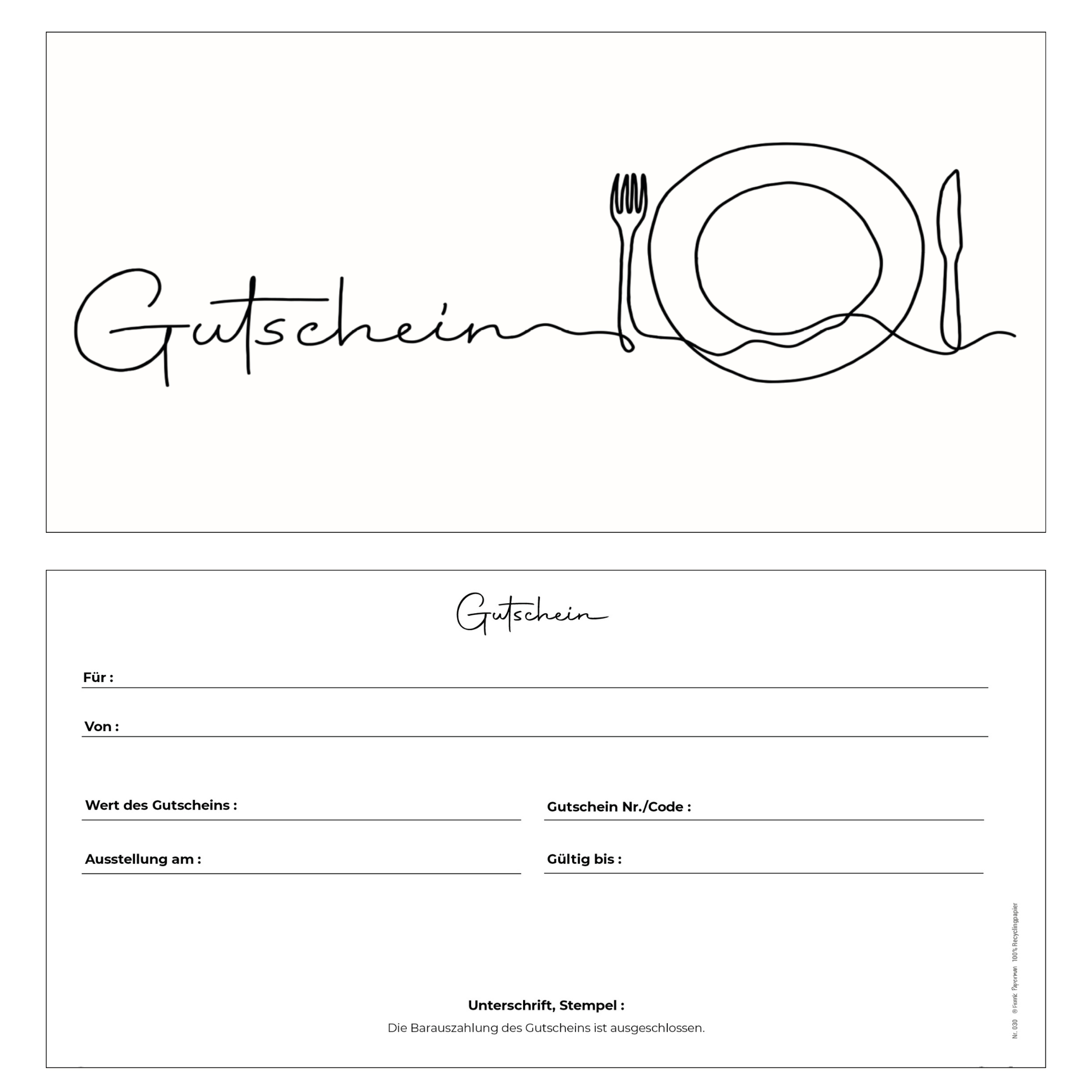 Gutschein für Kunden – Gastronomie