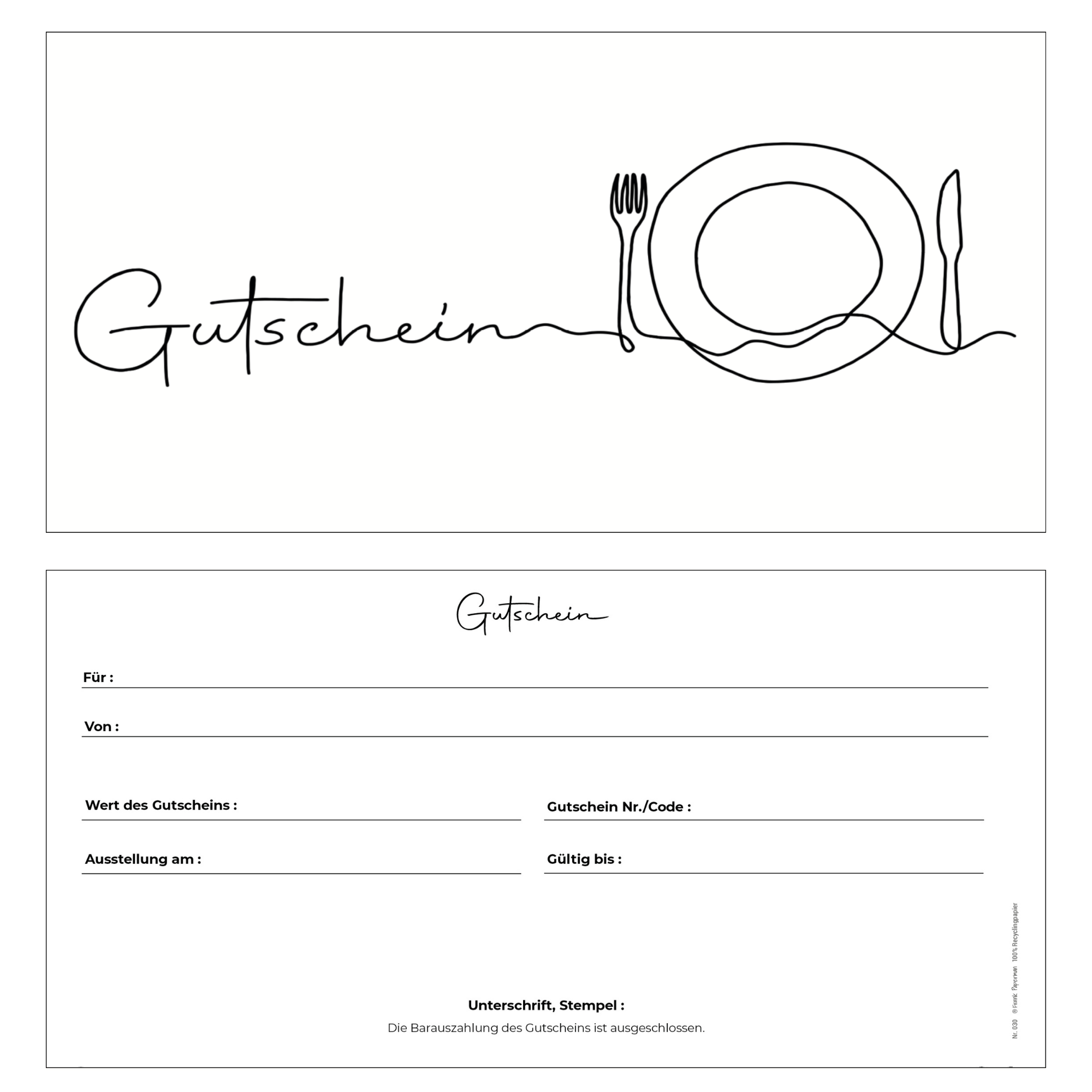 Gutschein für Kunden – Gastronomie