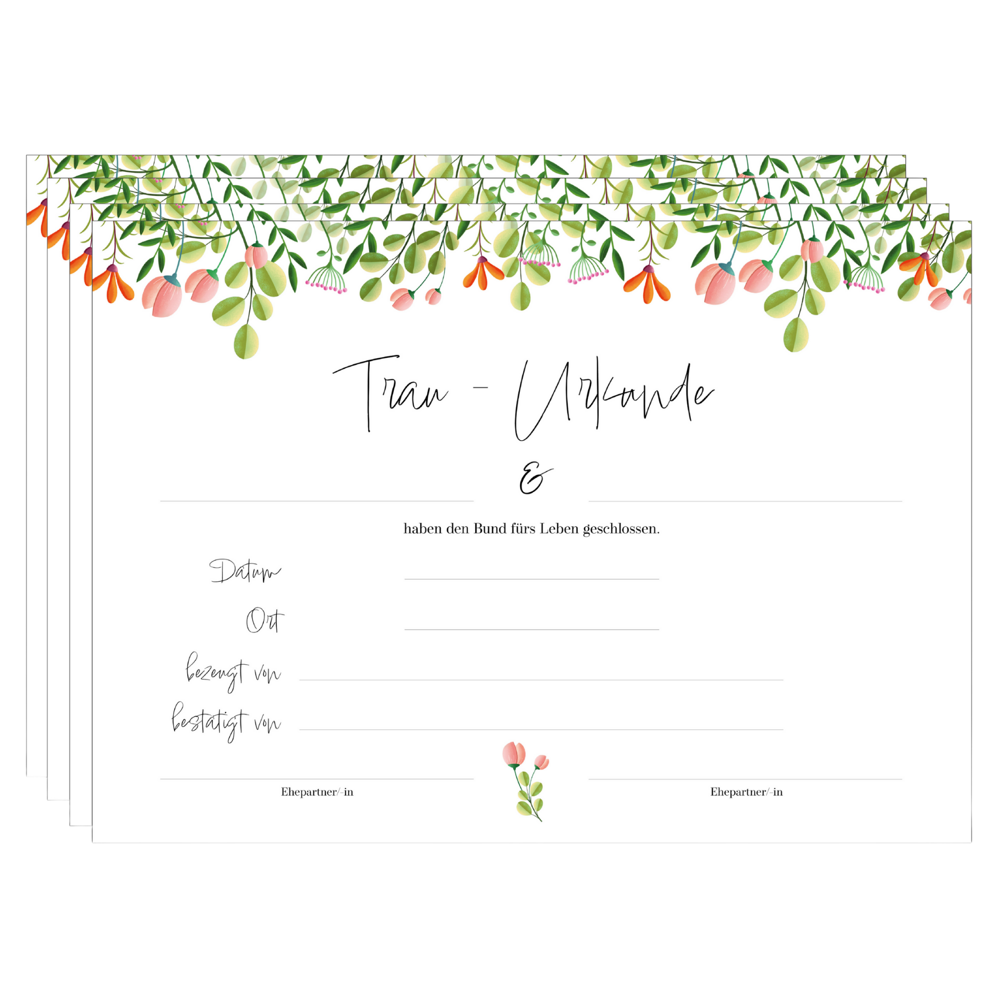 Urkunde Eheschließung – Floral