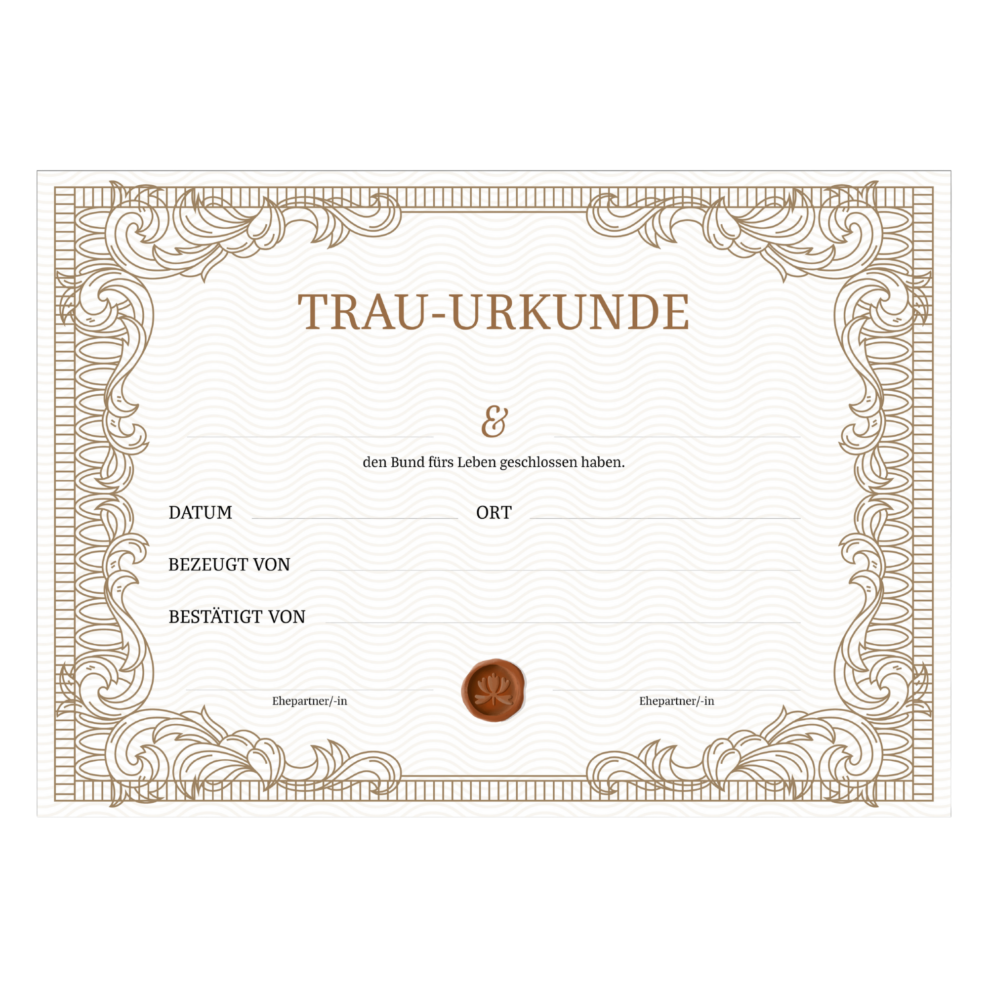 Urkunde Eheschließung – Klassisch
