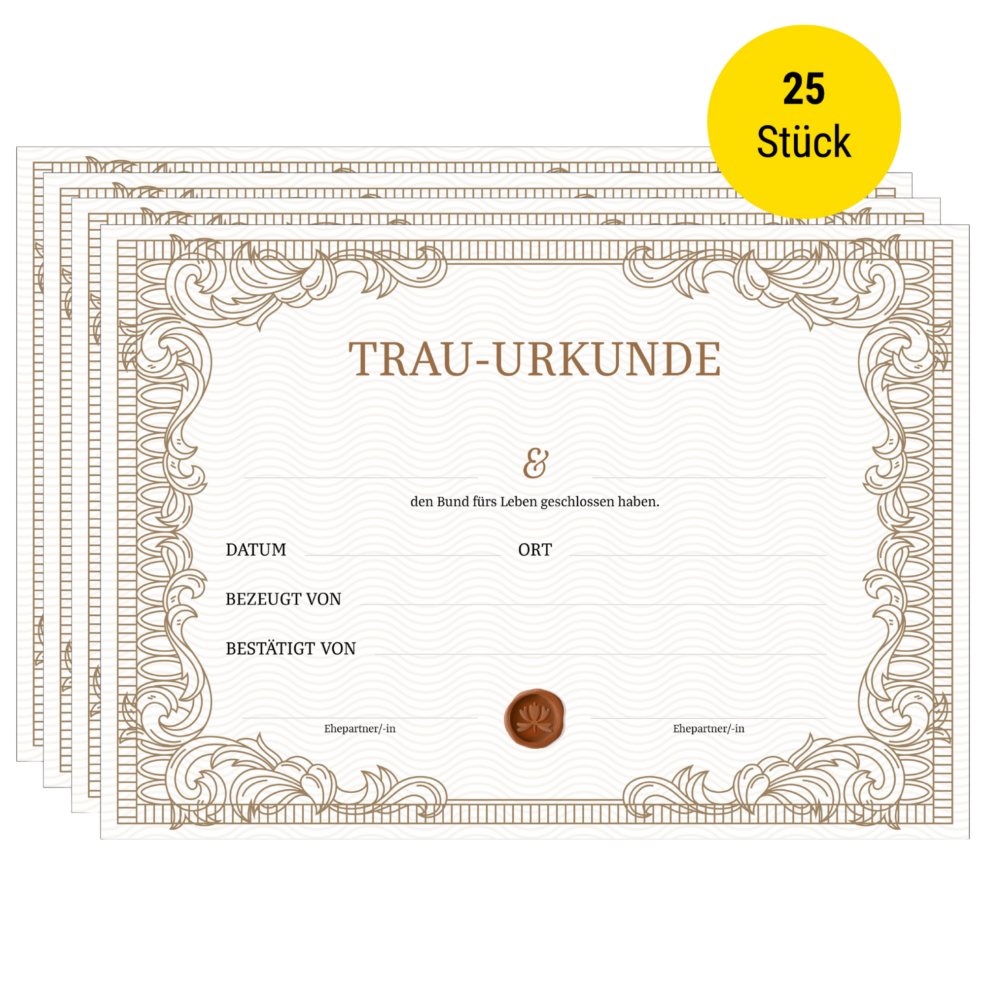 Urkunde Eheschließung – Klassisch