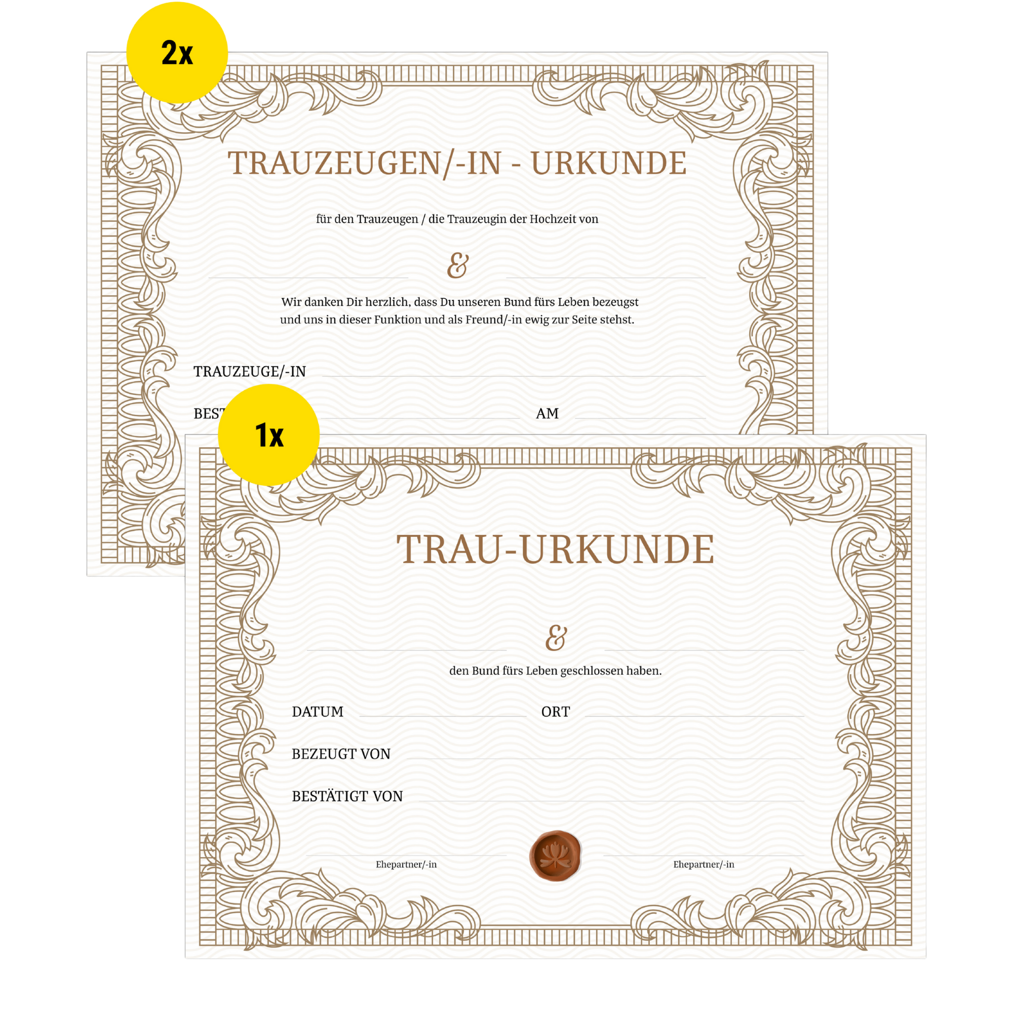 Urkunde Eheschließung – Klassisch