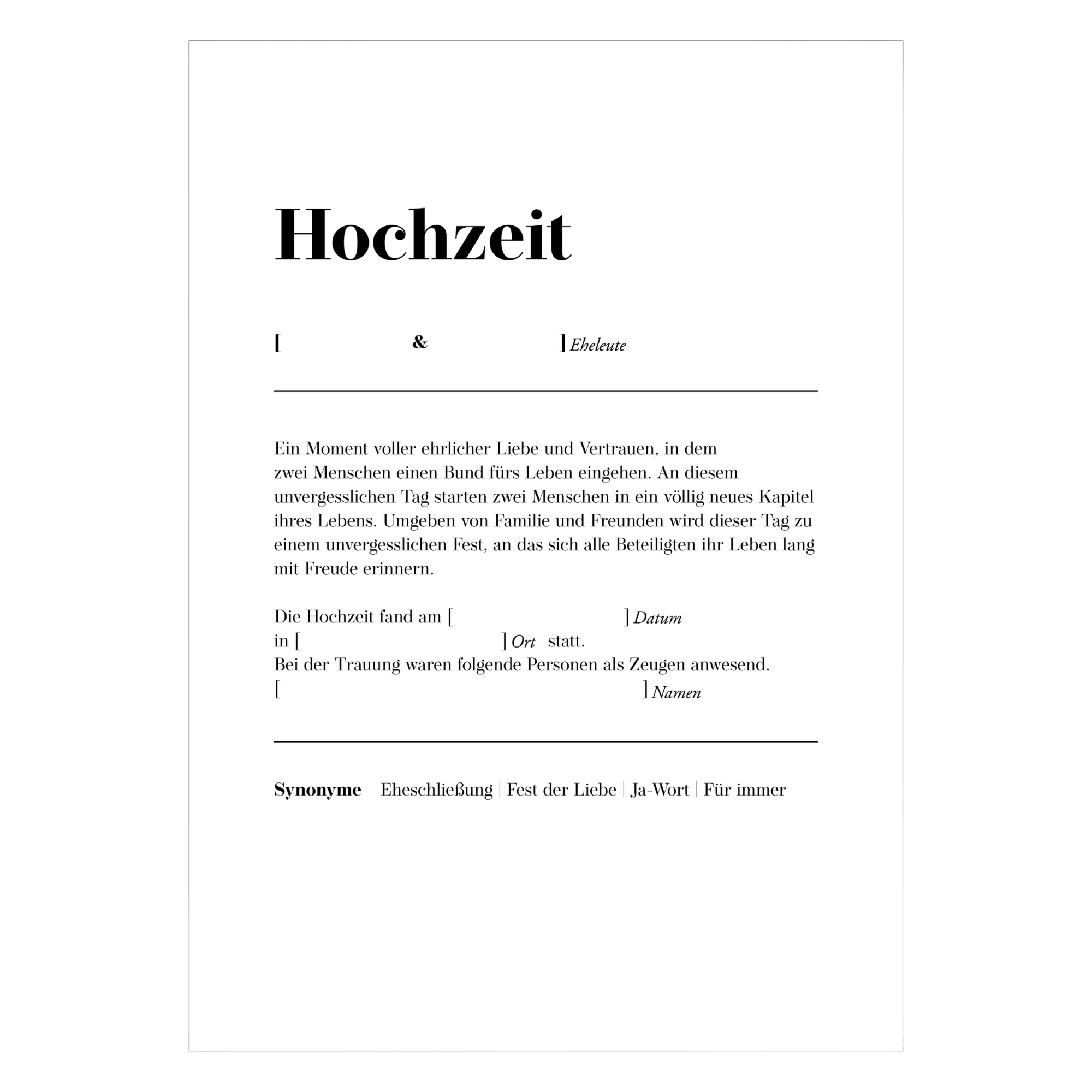 Urkunde Eheschließung – Definition