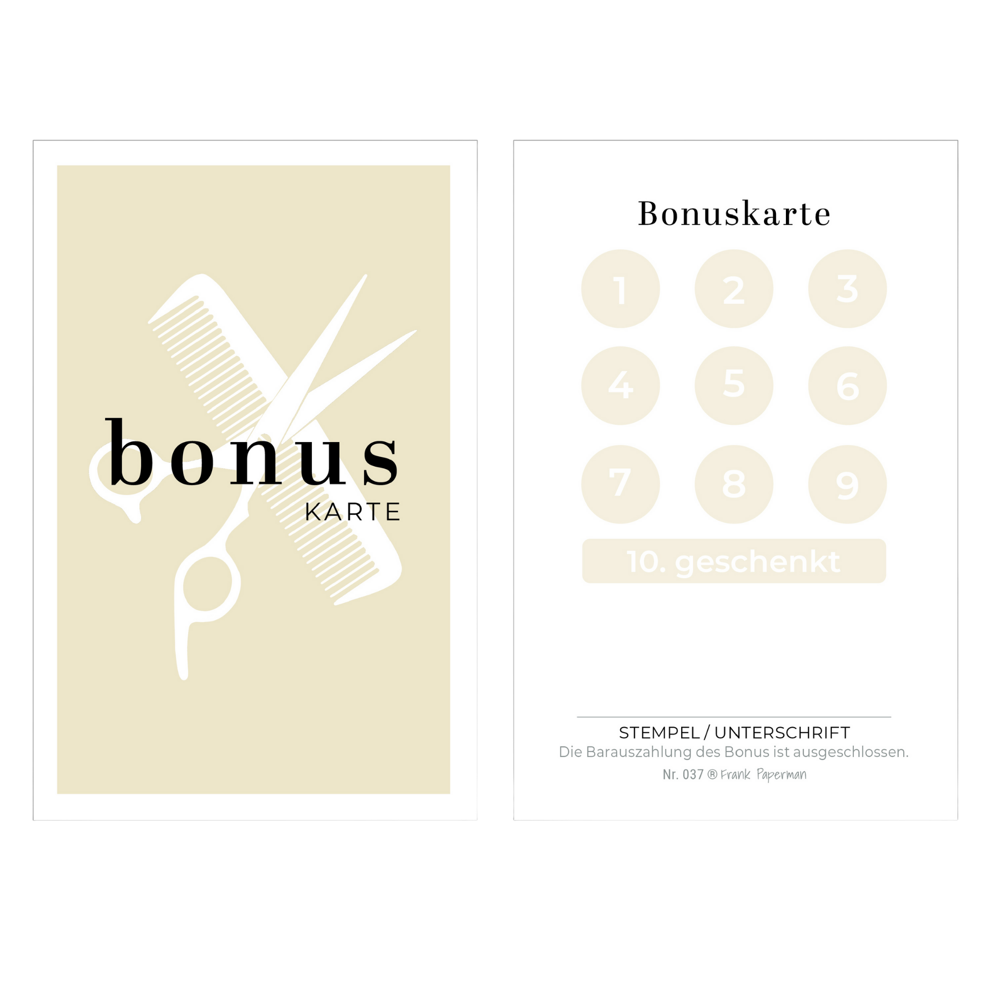 Bonuskarten für Kunden – Friseur