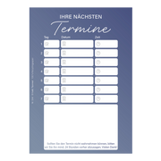 Terminzettel – 7 Termine Blau
