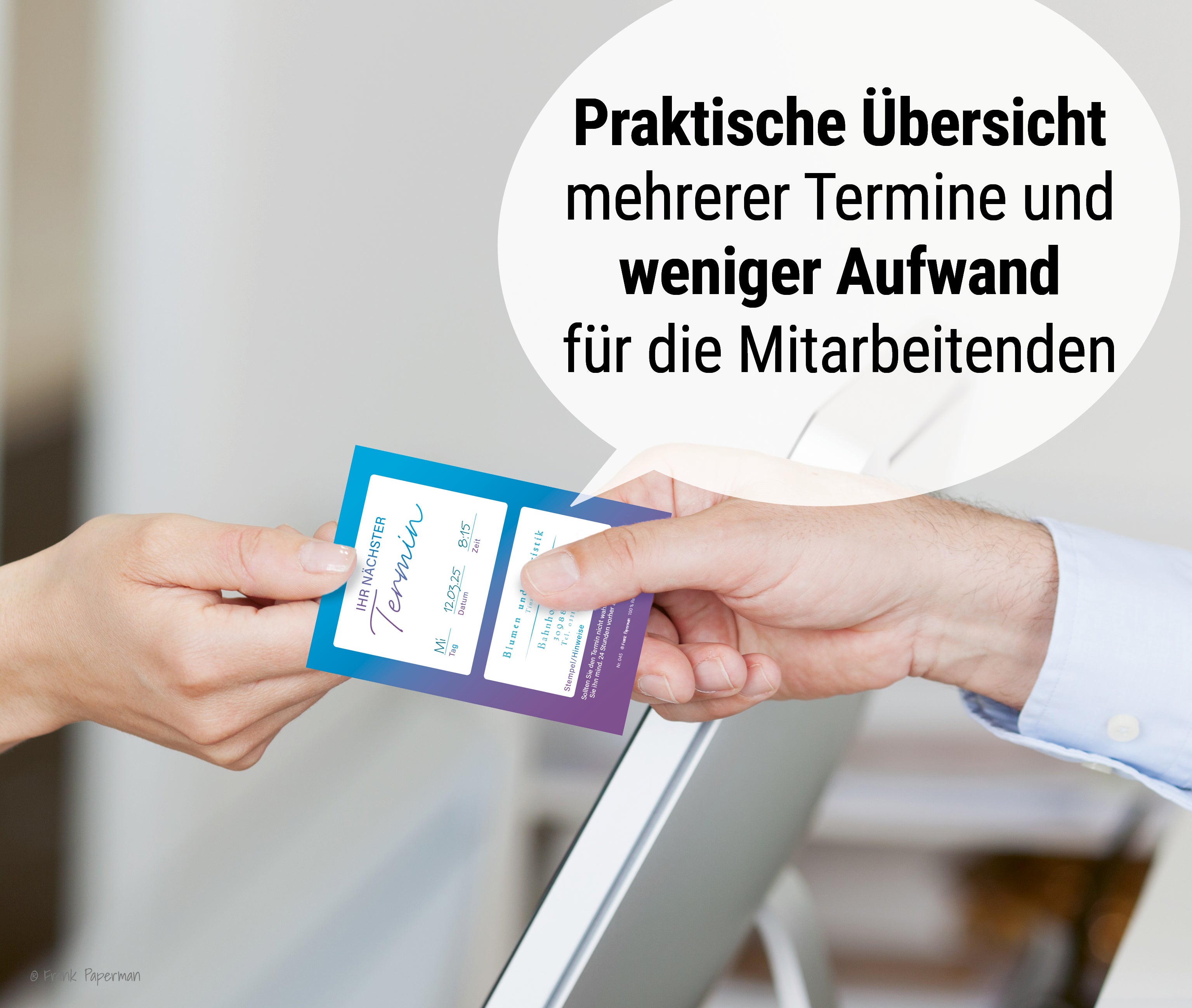 Terminzettel – 1 Termin Blau