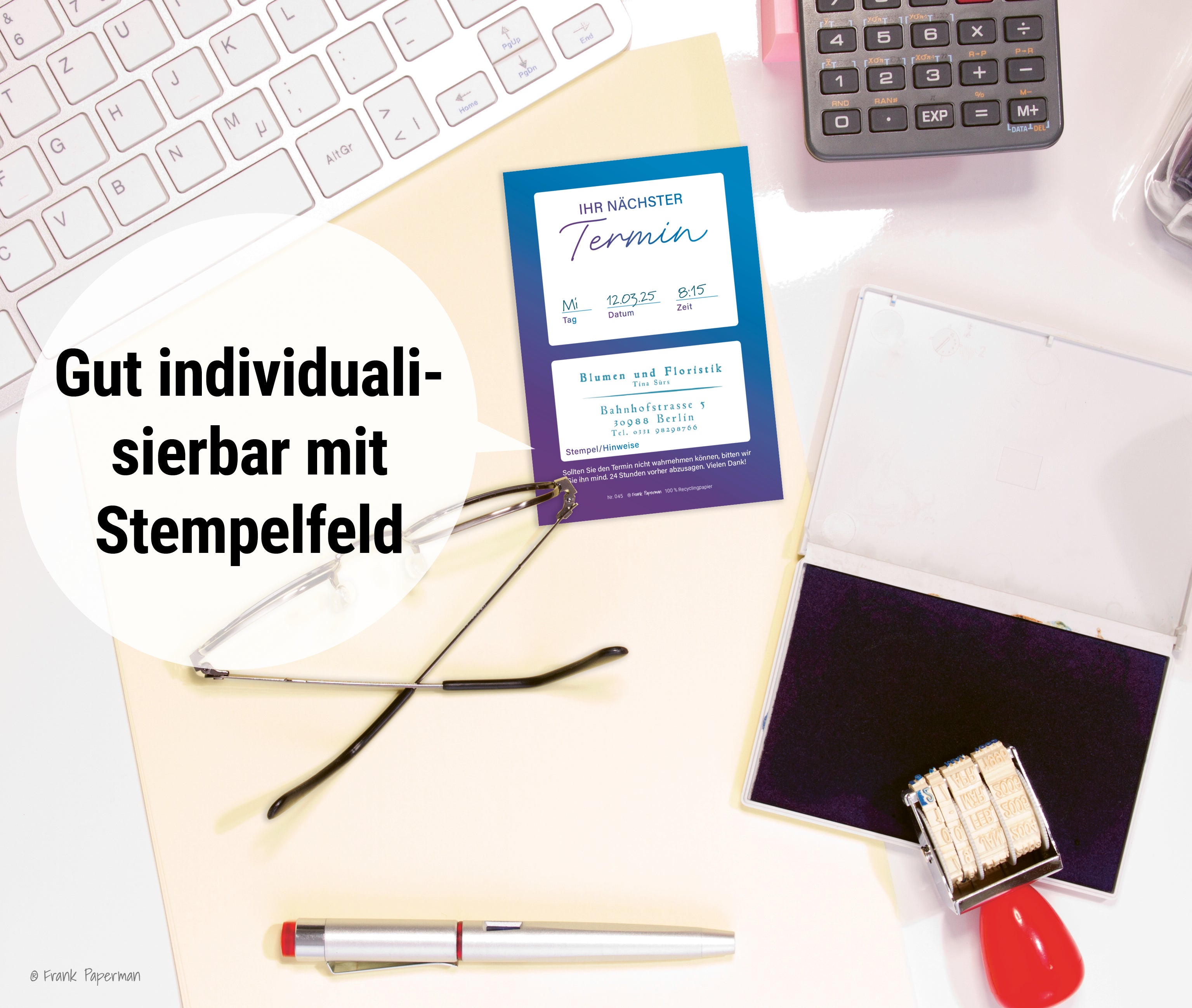 Terminzettel – 1 Termin Blau