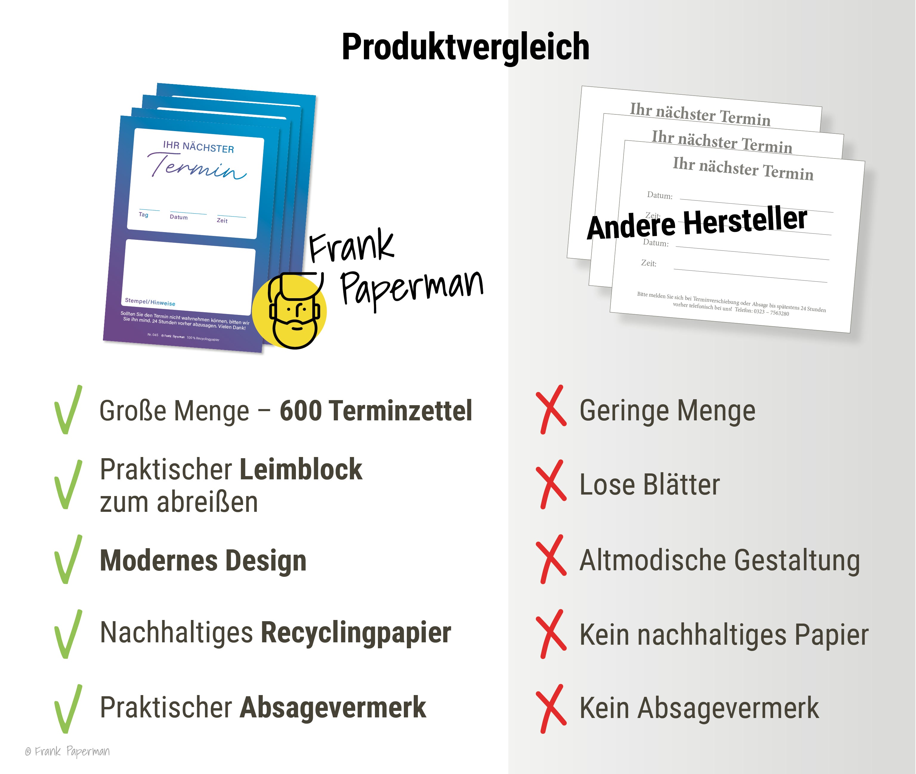 Terminzettel – 1 Termin Blau
