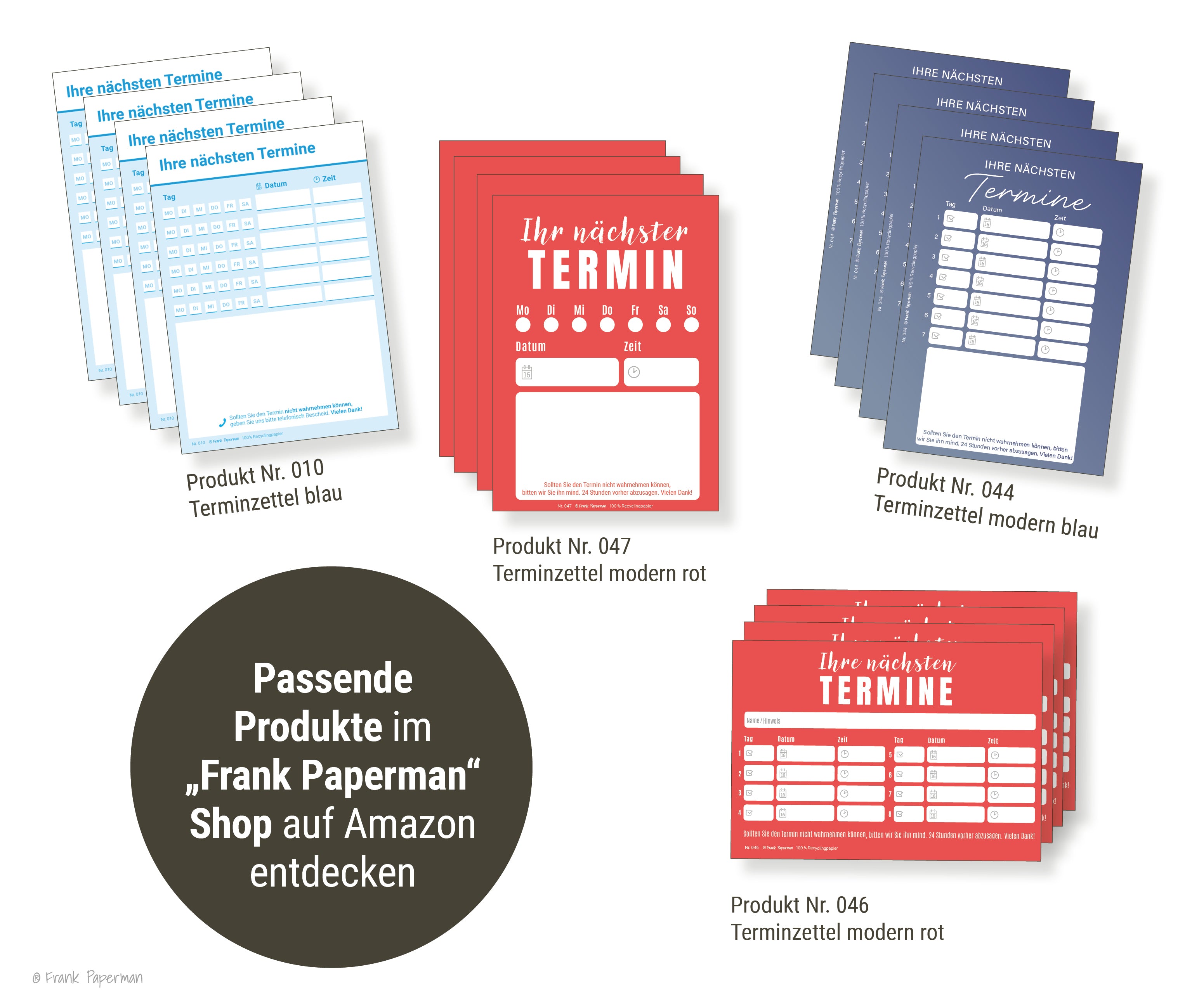 Terminzettel – 1 Termin Blau