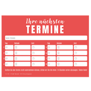 Terminzettel – 8 Termine Rot