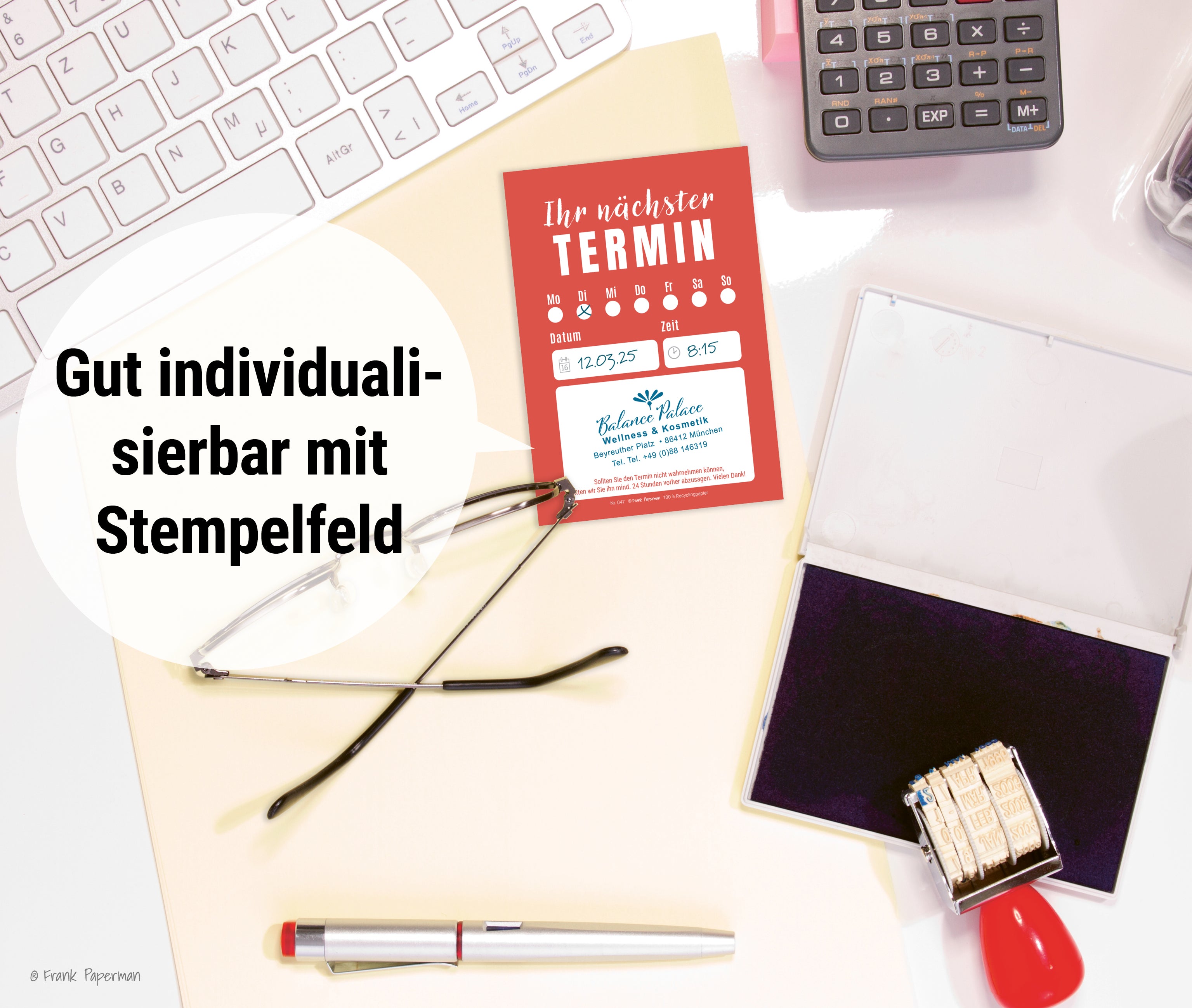 Terminzettel – 1 Termin Rot