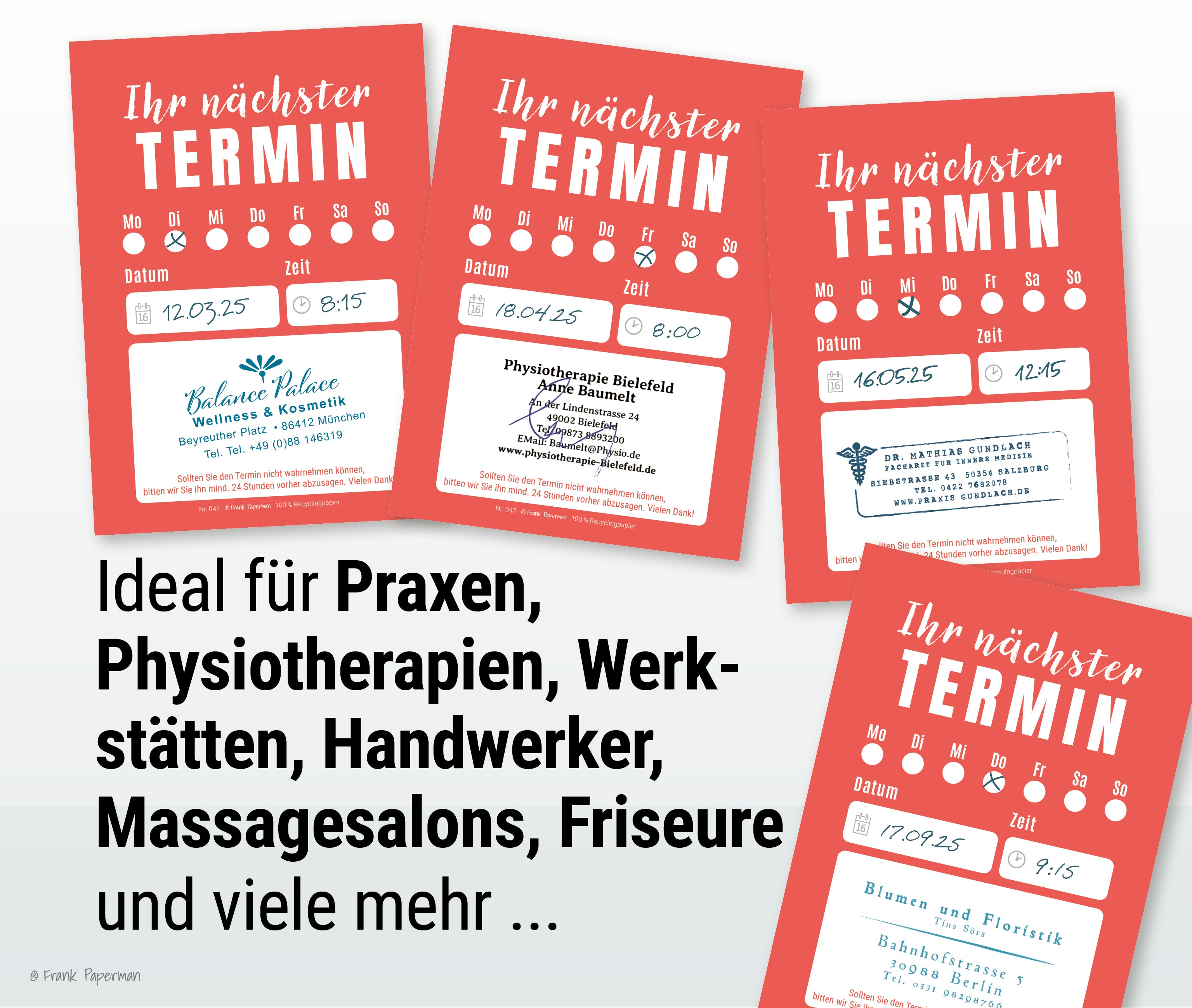 Terminzettel – 1 Termin Rot