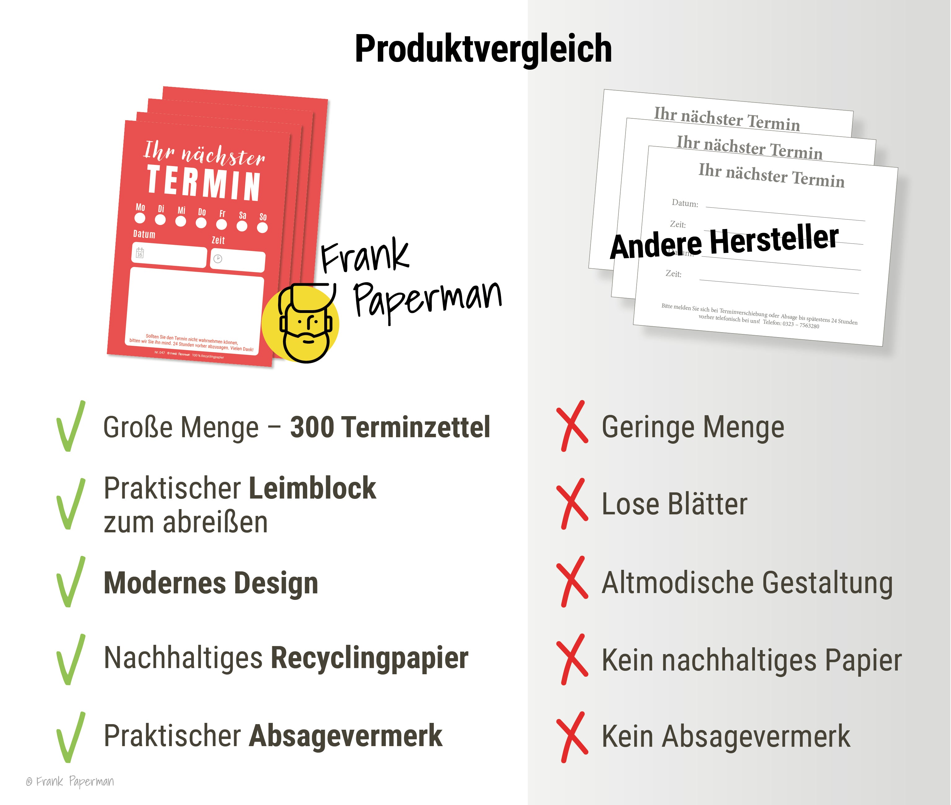 Terminzettel – 1 Termin Rot