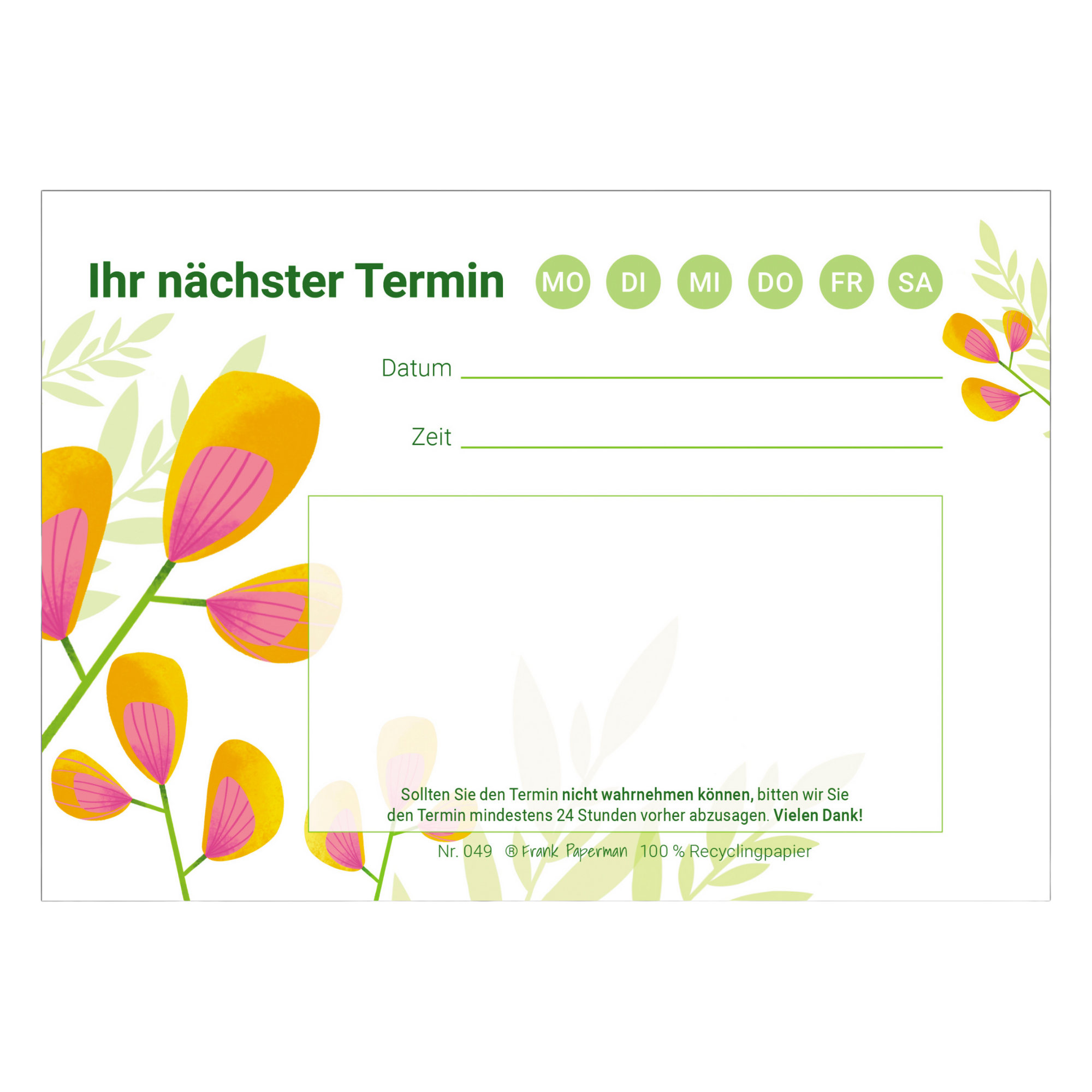 Terminzettel – 1 Termin Floral