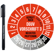 Prüfplaketten – DGUV V3 Rot
