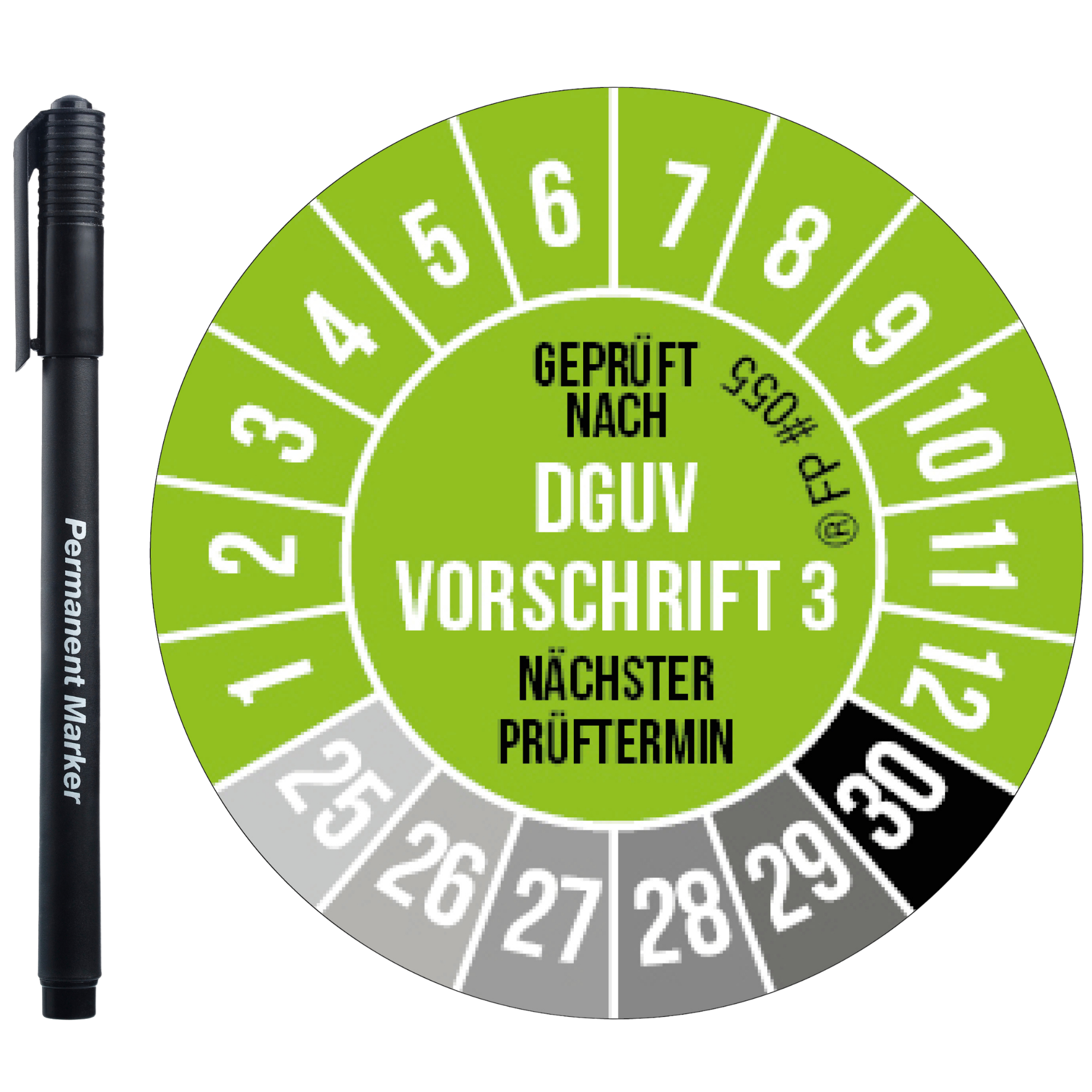 Prüfplaketten – DGUV V3 Grün
